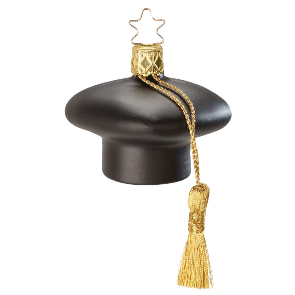 INGE-GLAS® Christbaumschmuck Schlauer Kopf, Doktorhut, 5cm (1-tlg), mundgeblasen, handbemalt