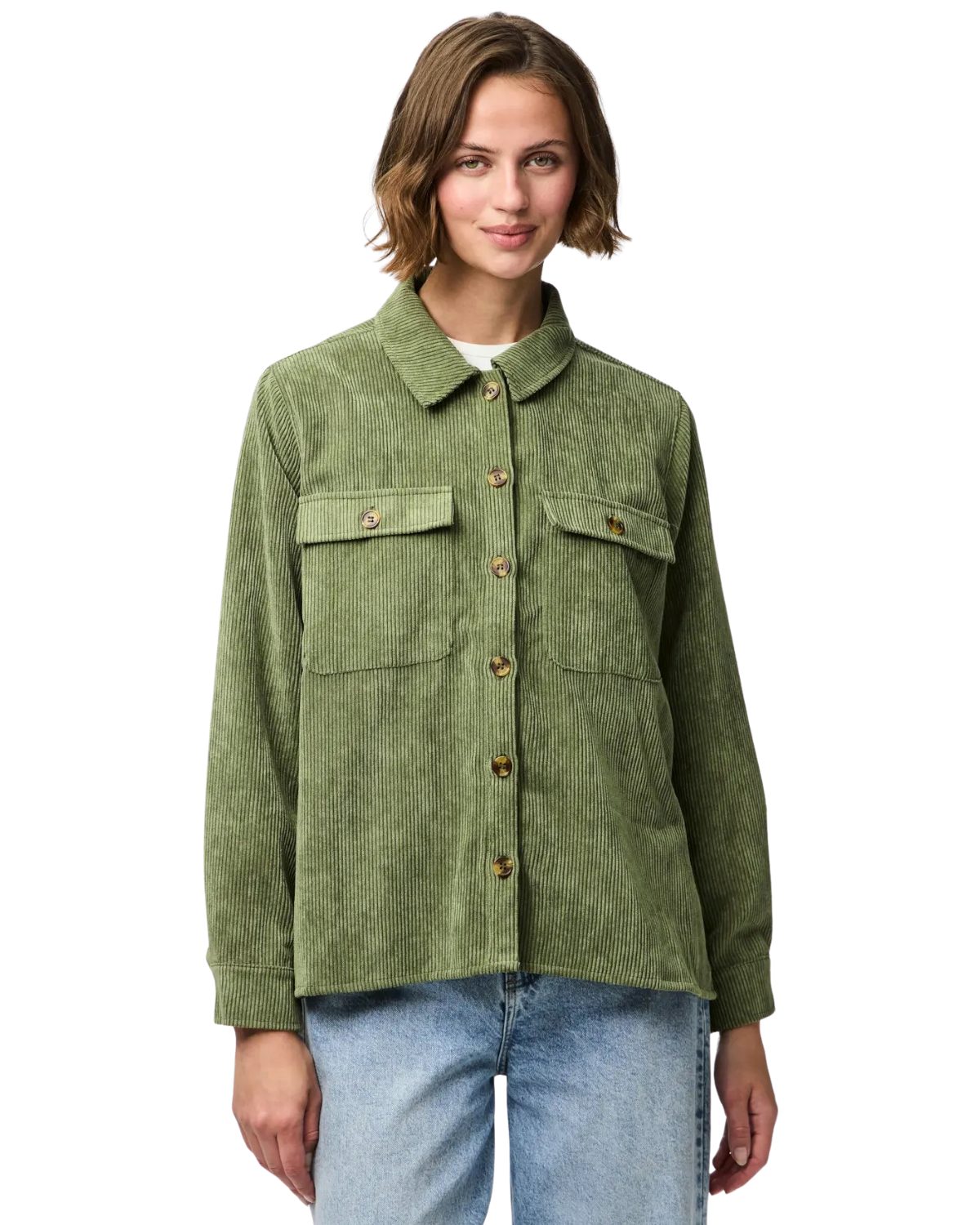 pieces Langarmhemd trendiges casual Cordhemd