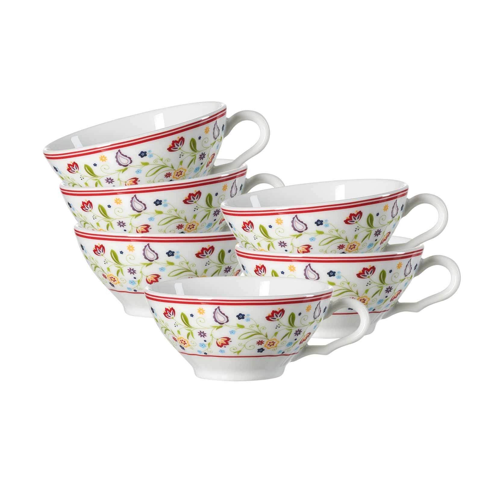 Ritzenhoff & Breker Tasse Shanti Ostfriese Teetassen 100 ml 6er Set, 6-tlg., Porzellan