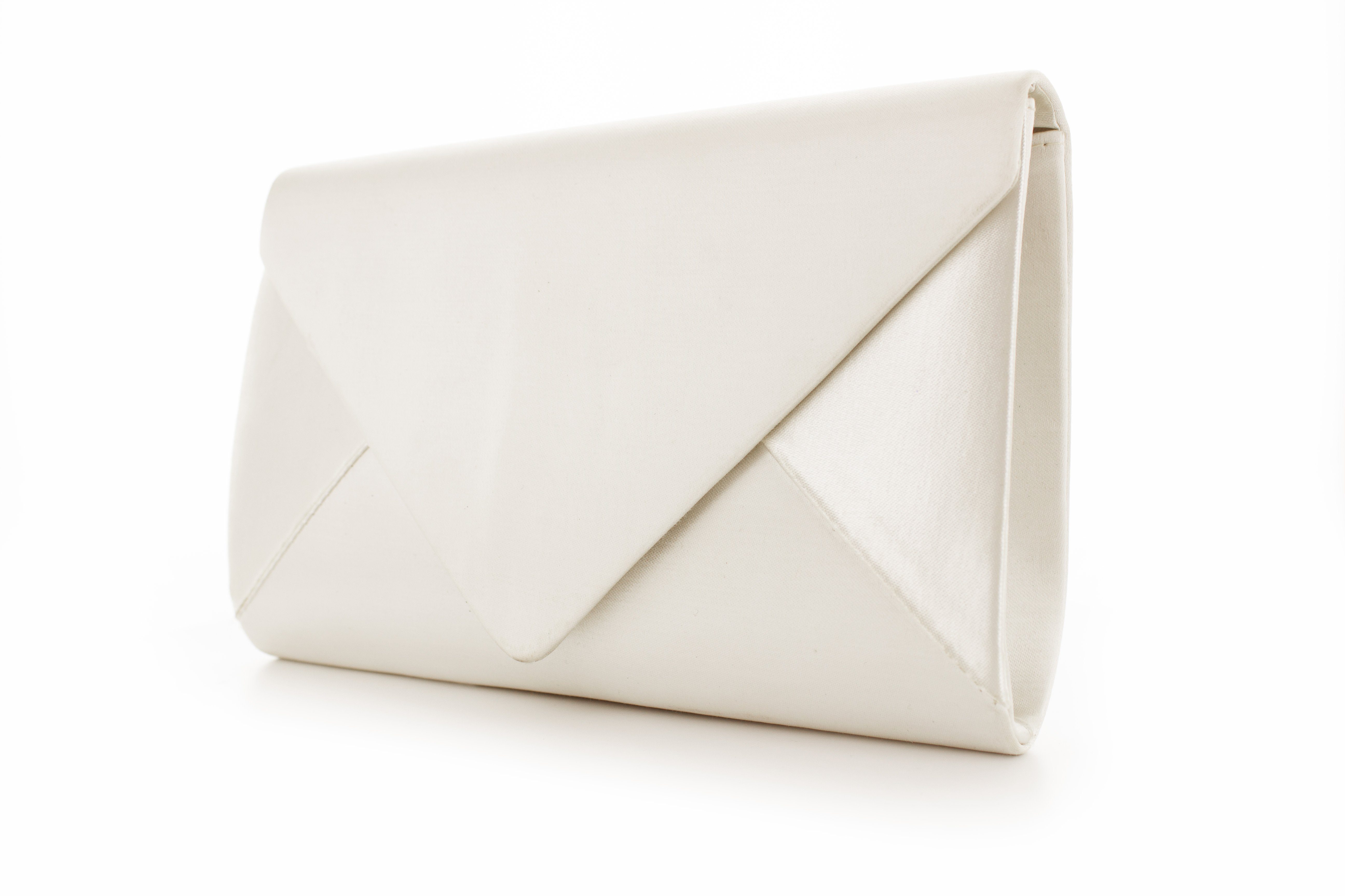 White Lady Clutch Magda ivory Satin - einfärbbare Brauttasche