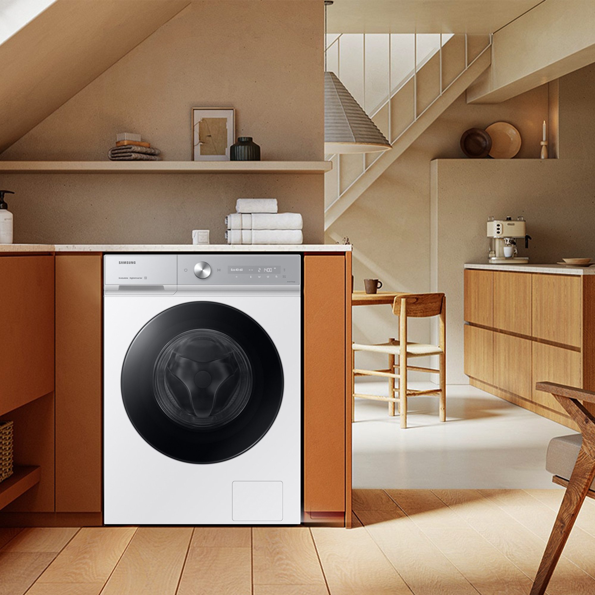 Samsung Waschmaschine WW8400D WW90DB8U95GH, 9 kg, 1400 U/min, Quick Drive™ Option – Volle Waschleistung. Halbe Zeit