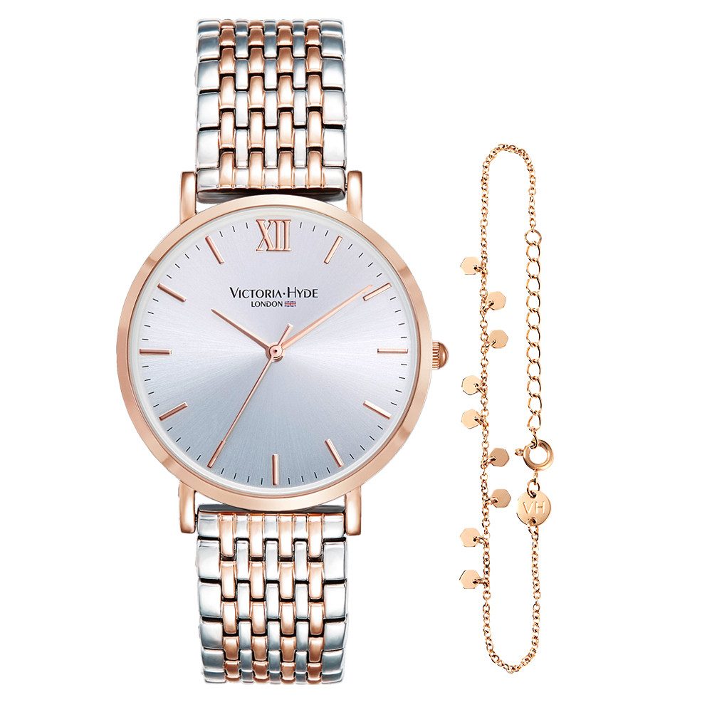 Victoria Hyde Quarzuhr Quarzuhr (Set, 2-tlg), Armbanduhr, Edelstahl, Ideal auch als Geschenk, (1-tlg., Kein Set)