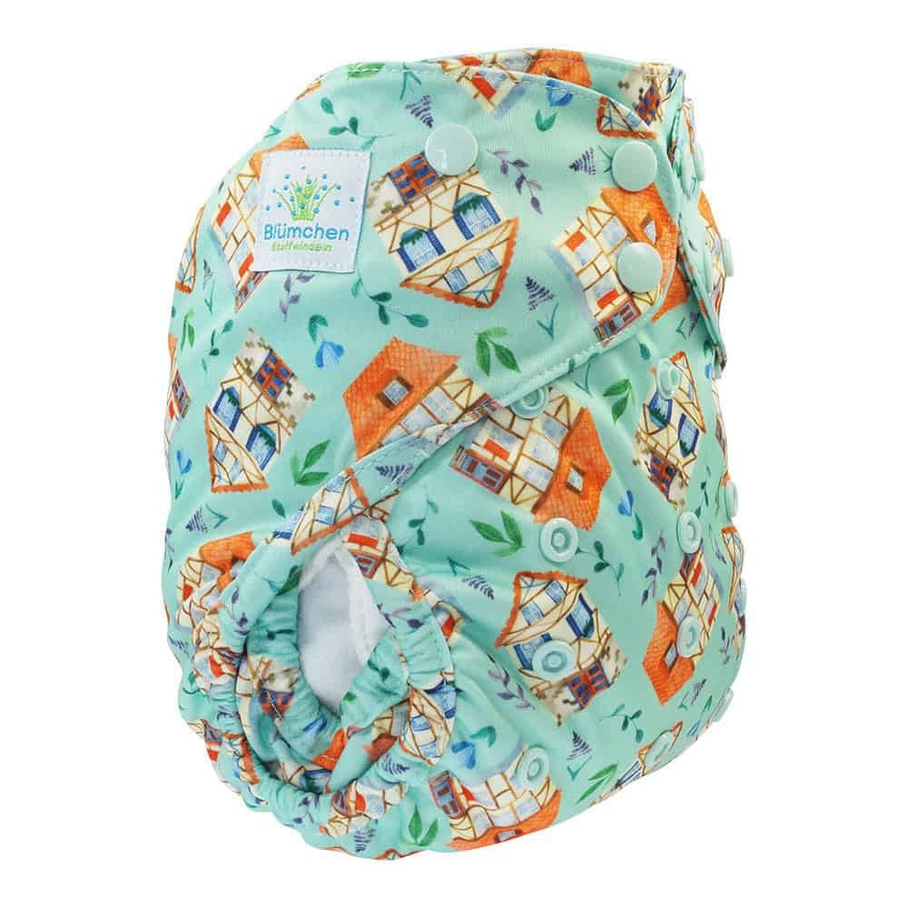 Blümchen Stoffwindeln Blümchen Überhose One Size Klett 3,5 bis 15 kg PUL wasserdicht