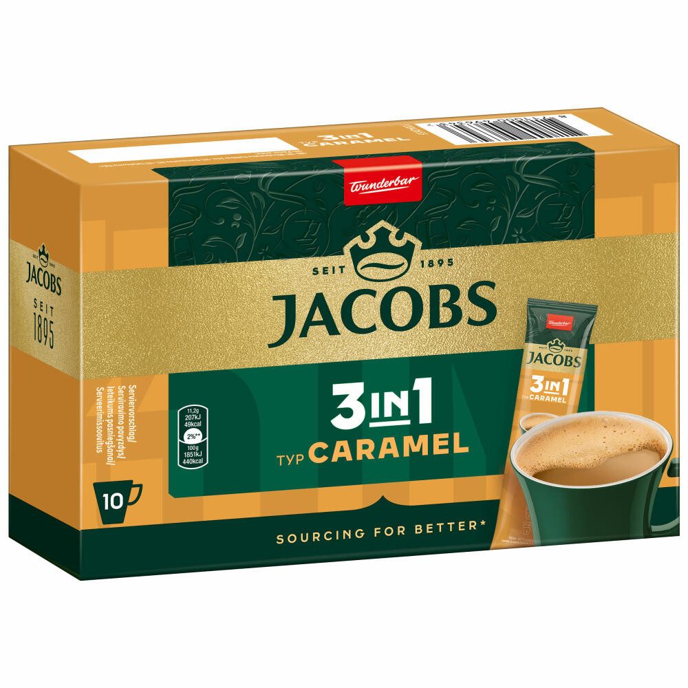 JACOBS Kaffee 3in1 Typ Caramel 10 Becherportionen