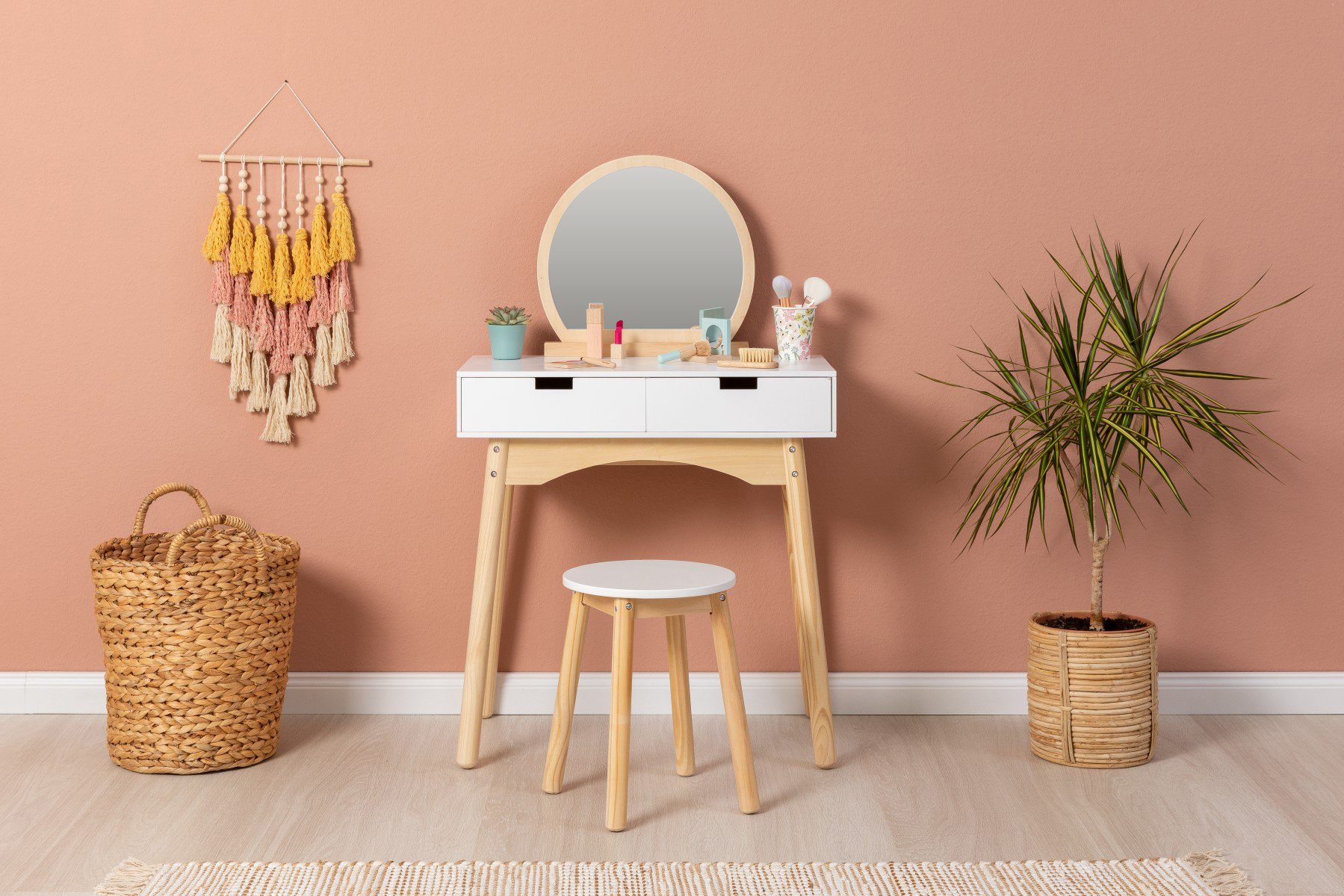 MUSTERKIND® Schminktisch Calendula, natur/weiß, mit Hocker günstig online kaufen