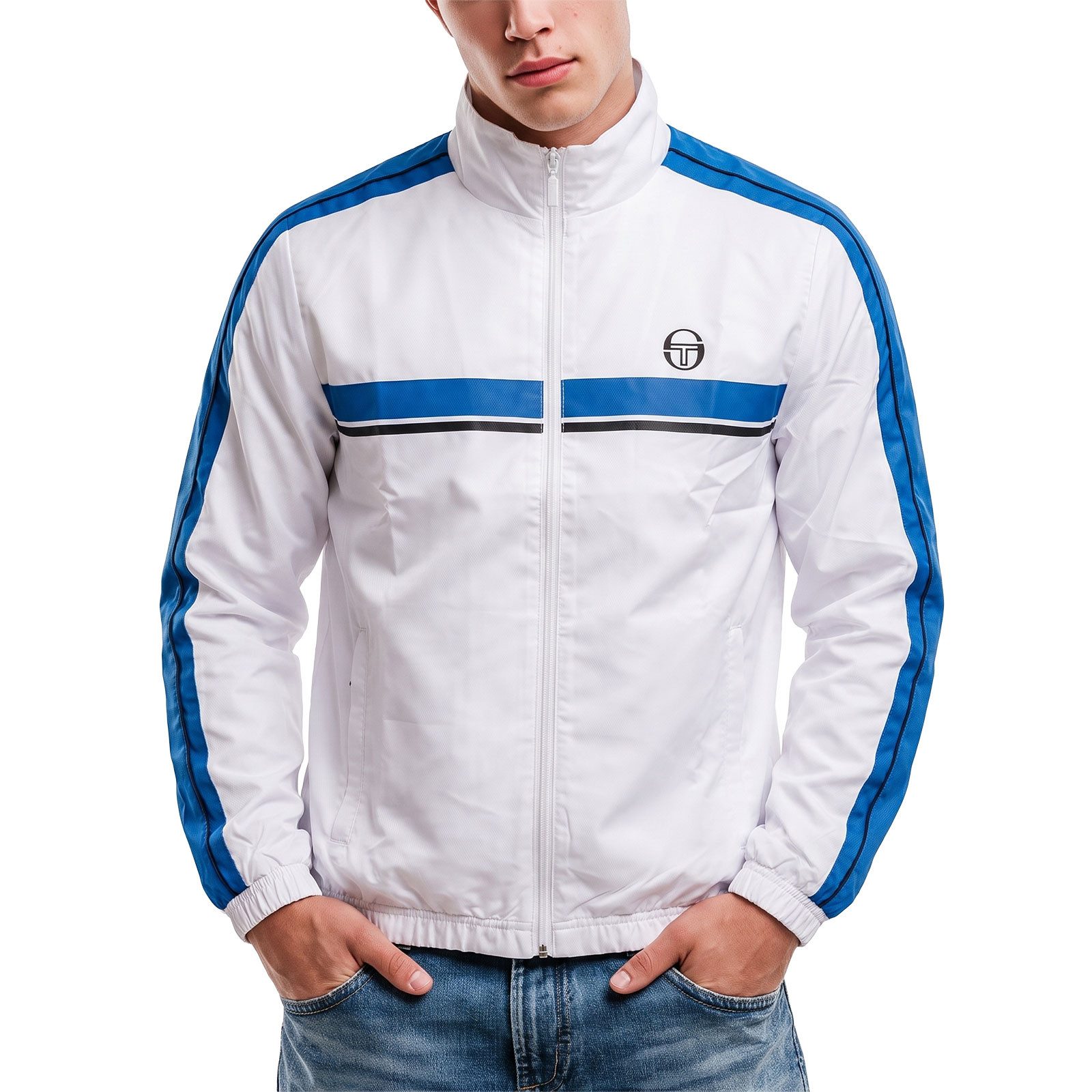Sergio Tacchini Trainingsanzug Trainingsanzug Sergio Tacchini Agave (2-tlg., Jacke und Hose), Streifendetails