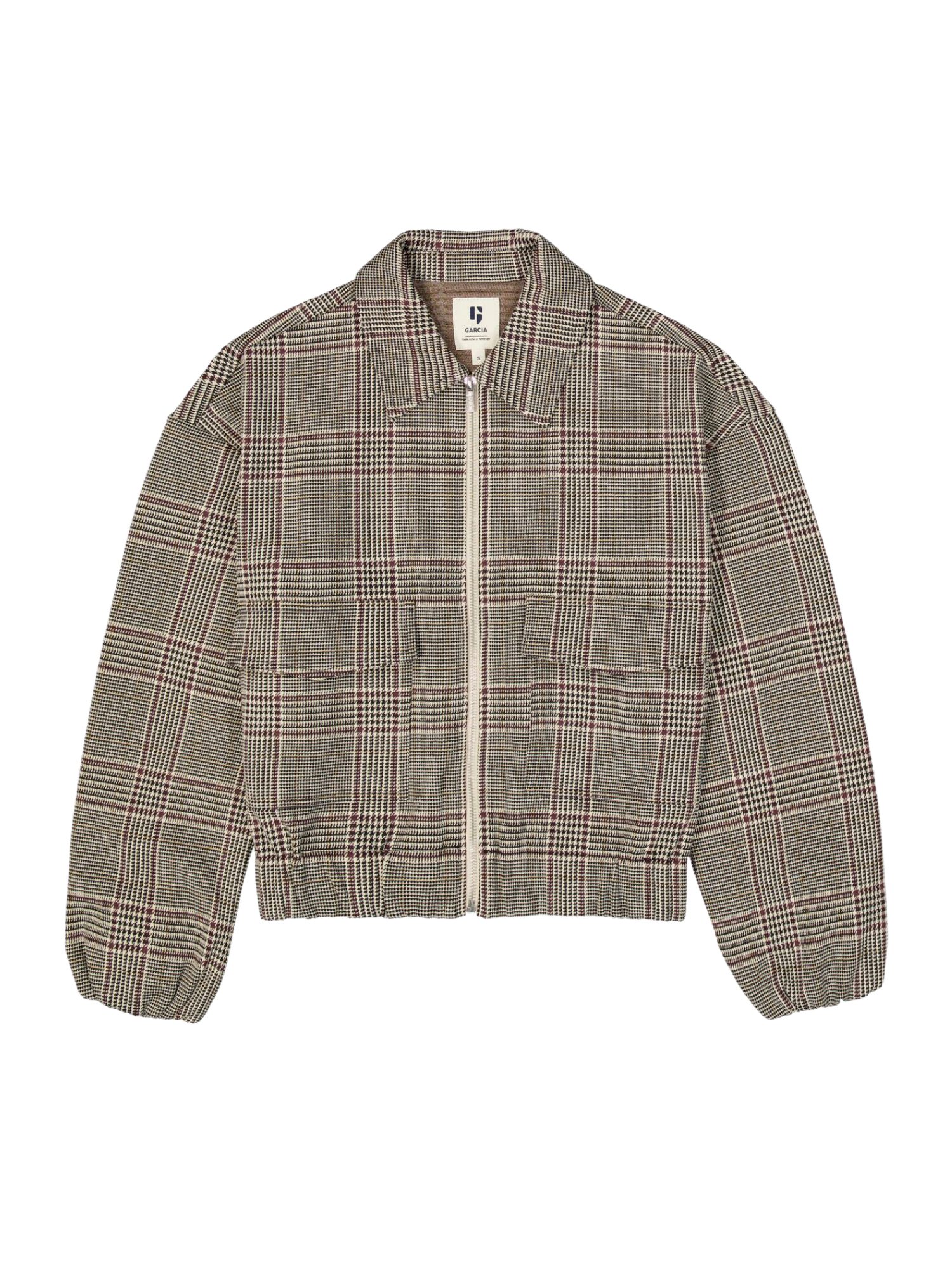 Garcia Kurzjacke braun,Casual,Polyester,Kariert,Umlegekragen,Langarm,Casual Fit
