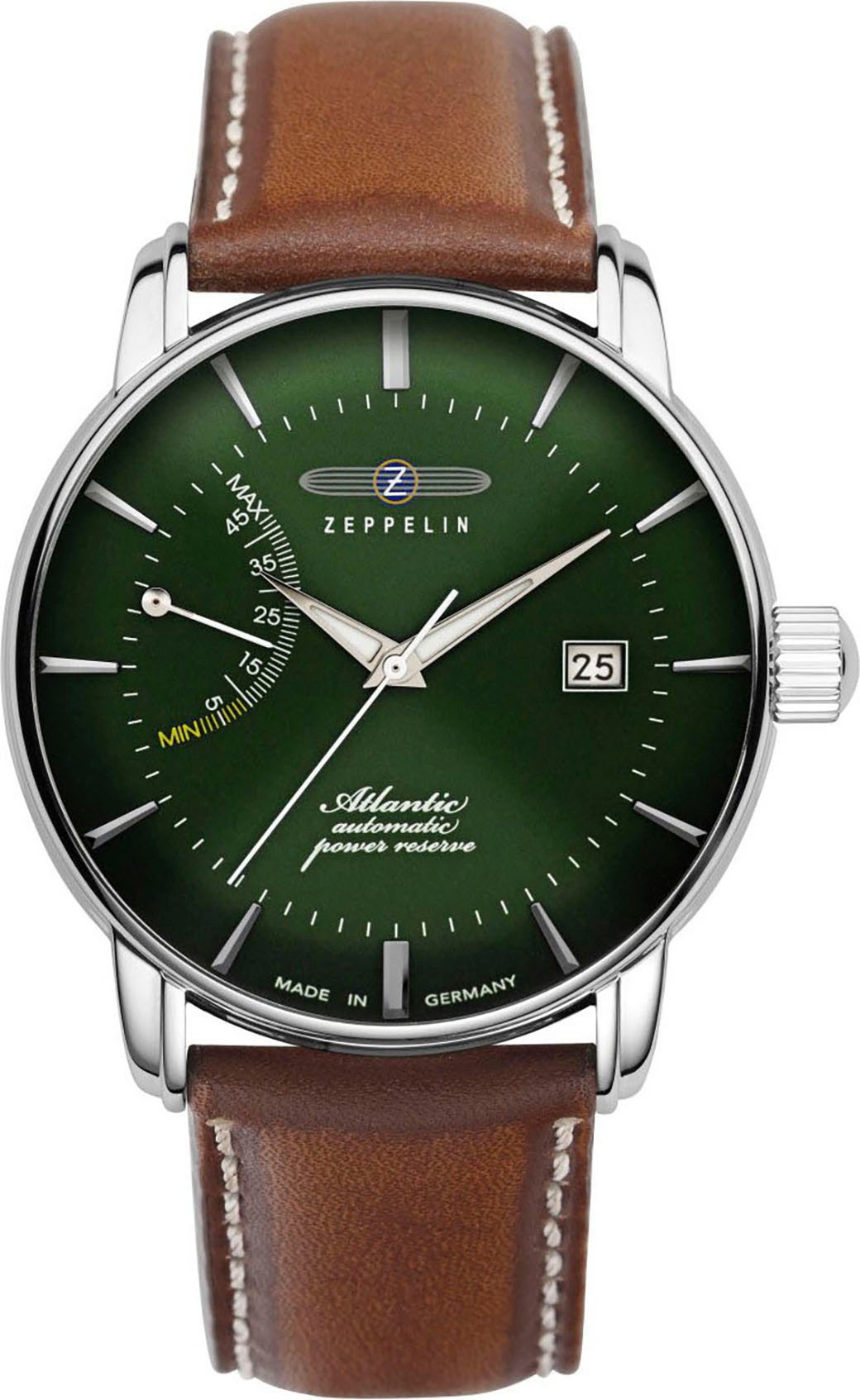 ZEPPELIN Automatikuhr Atlantic Automatic Power Reserve 8462-4, Armbanduhr, Herrenuhr, Made in Germany, Mechanische Uhr, analog, Tag