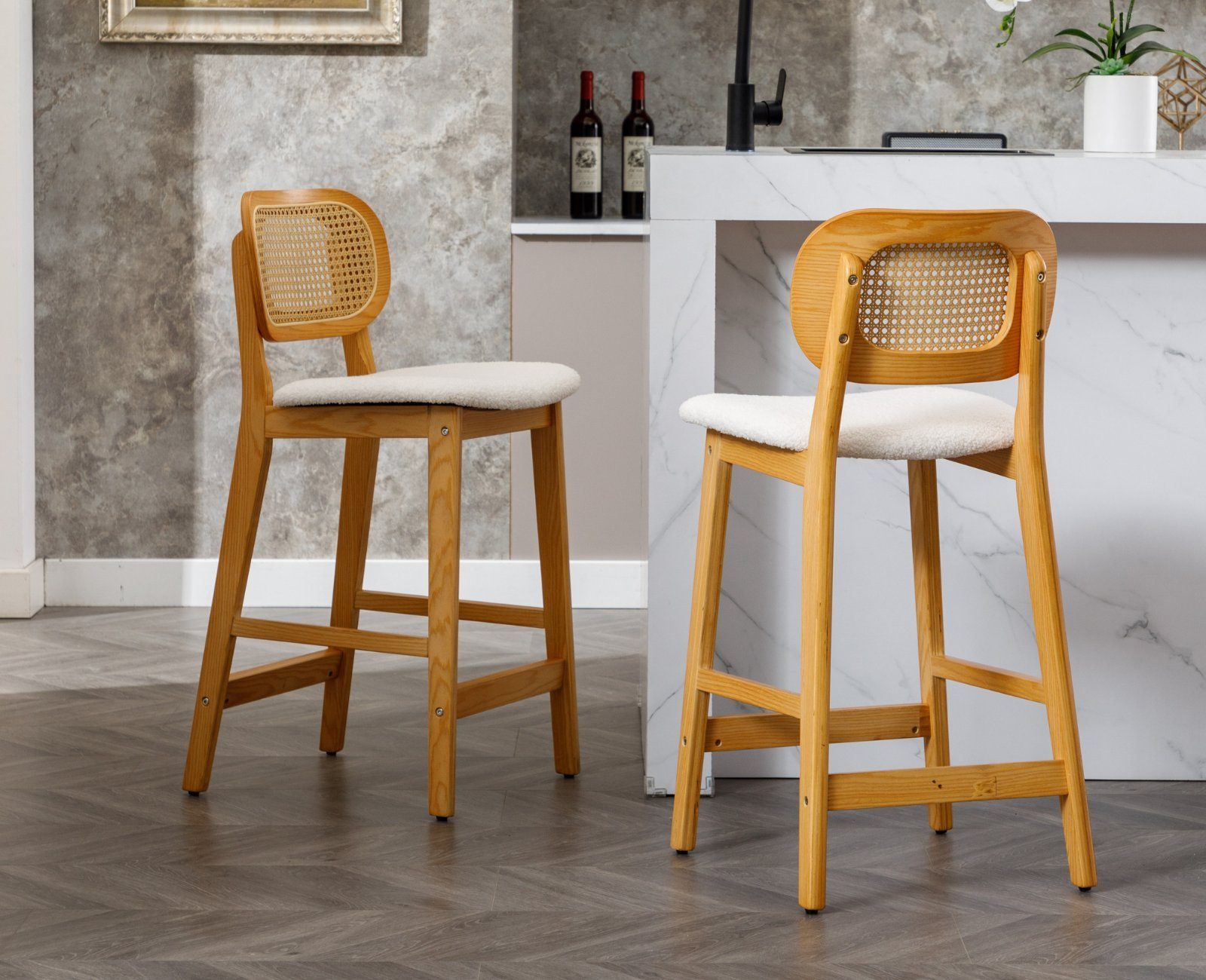 WAHSON OFFICE CHAIRS Barhocker Rattan 2/4er günstig online kaufen