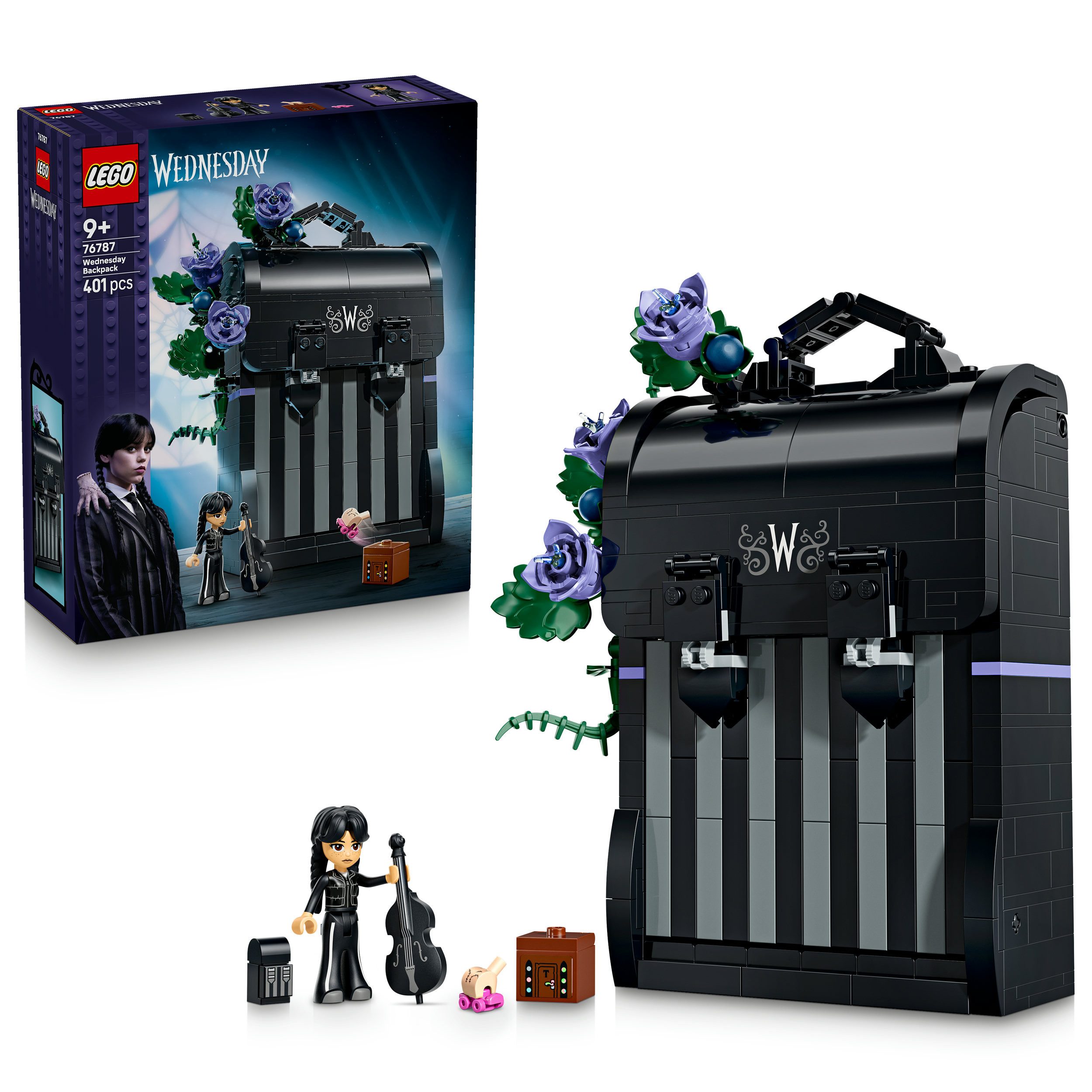 LEGO® Wednesdays Rucksack (76787), LEGO Wednesday Konstruktionsspielsteine, (401 St), Made in Europe von lego®
