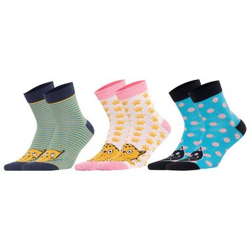 BIGGDESIGN Socken Biggdesign Cats Damen Socken Set Größe 36-40 5er Pack (1-Paar)