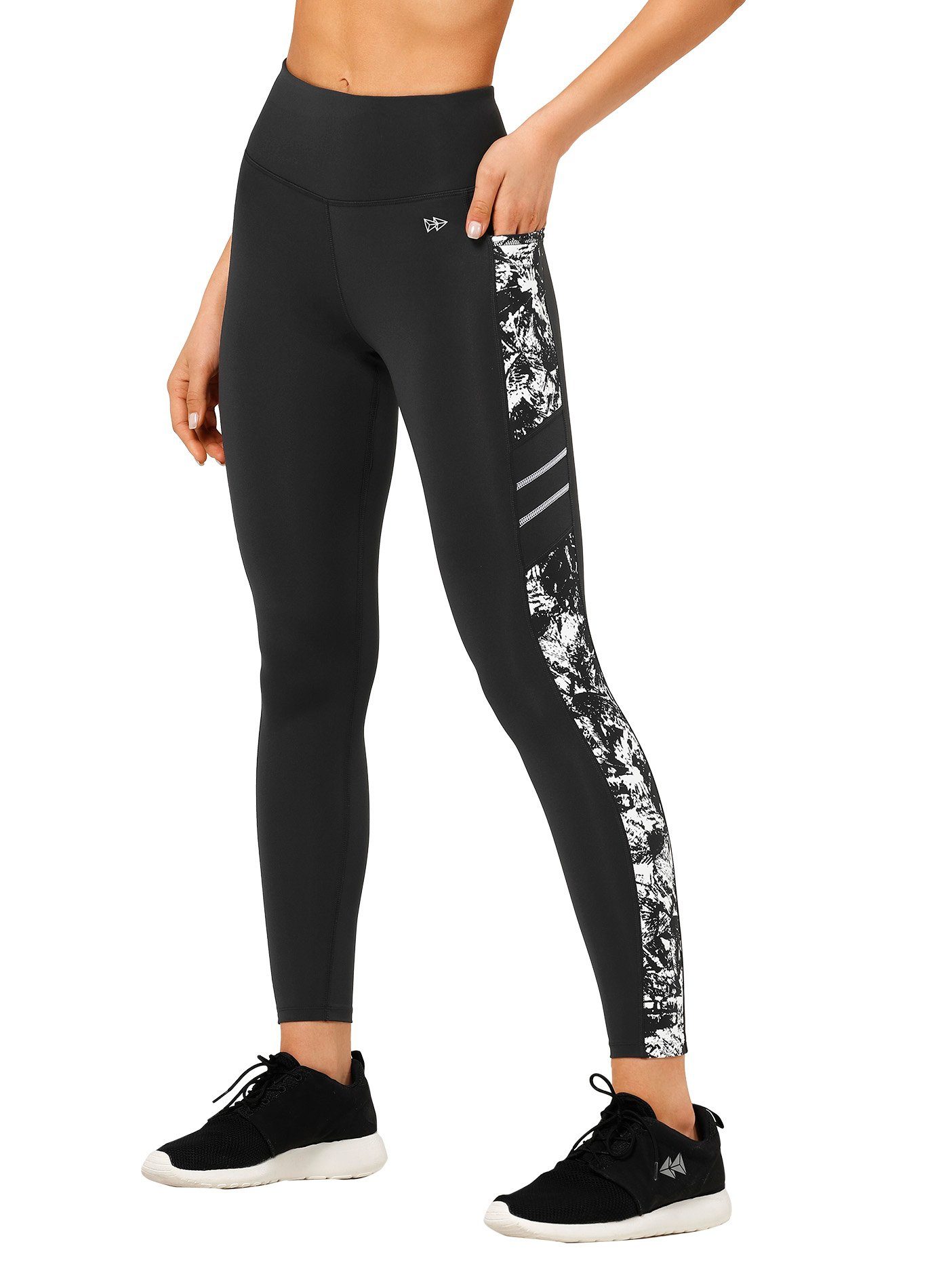 Leggings Printed Damen Sporthose mit Tache Blickdicht high waist