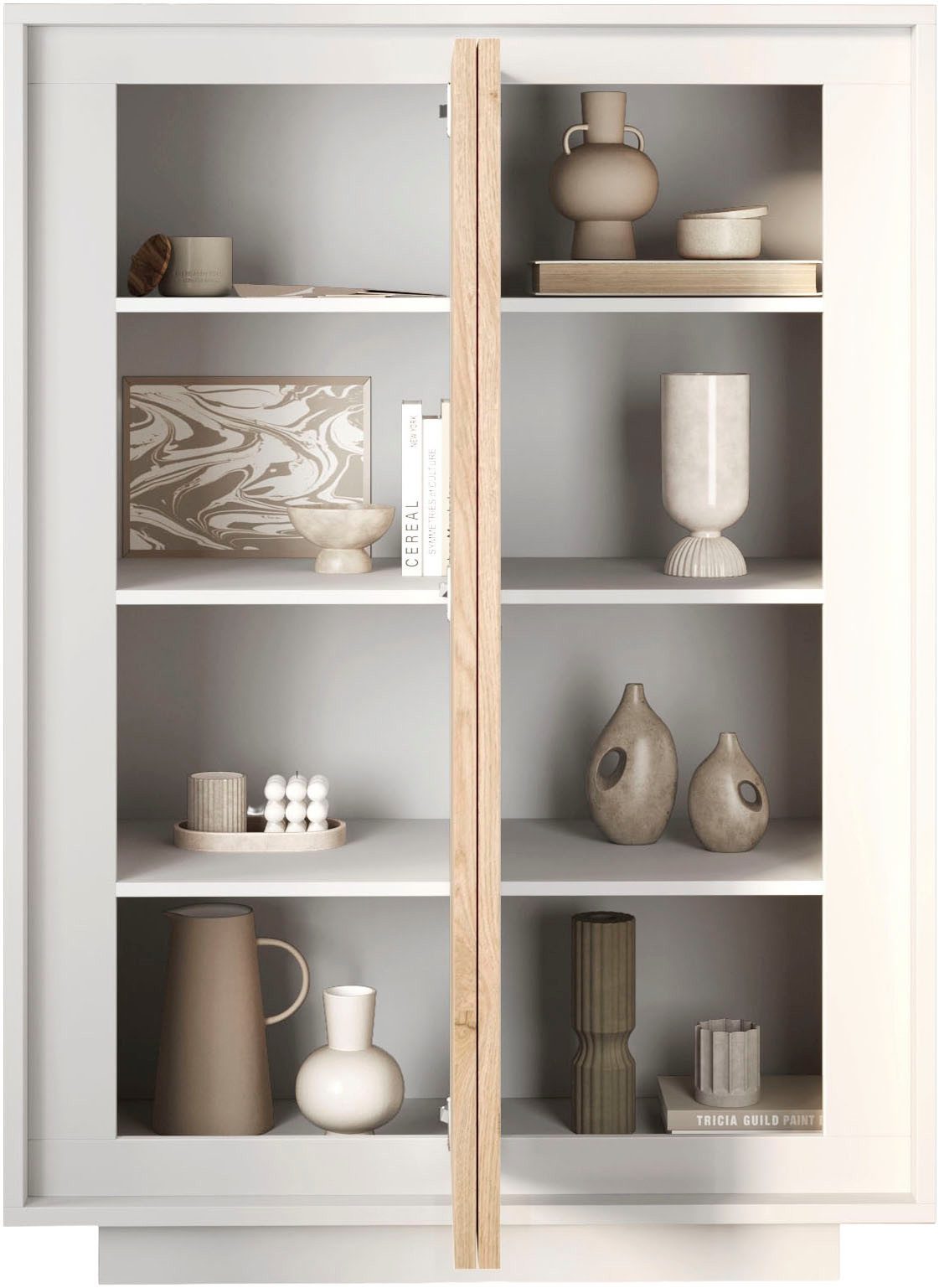 Home affaire Highboard Sky, B/H 106/171 cm, Stauraumschrank/Hochkommode, 2 Türen, Softclosing, Korpus & Front 22 mm stark, Rahmen-Optik