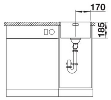 Blanco Edelstahlspüle SOLIS 340-IF, eckig, 44/38 cm, (1 St), erhältlich in mehreren Farben