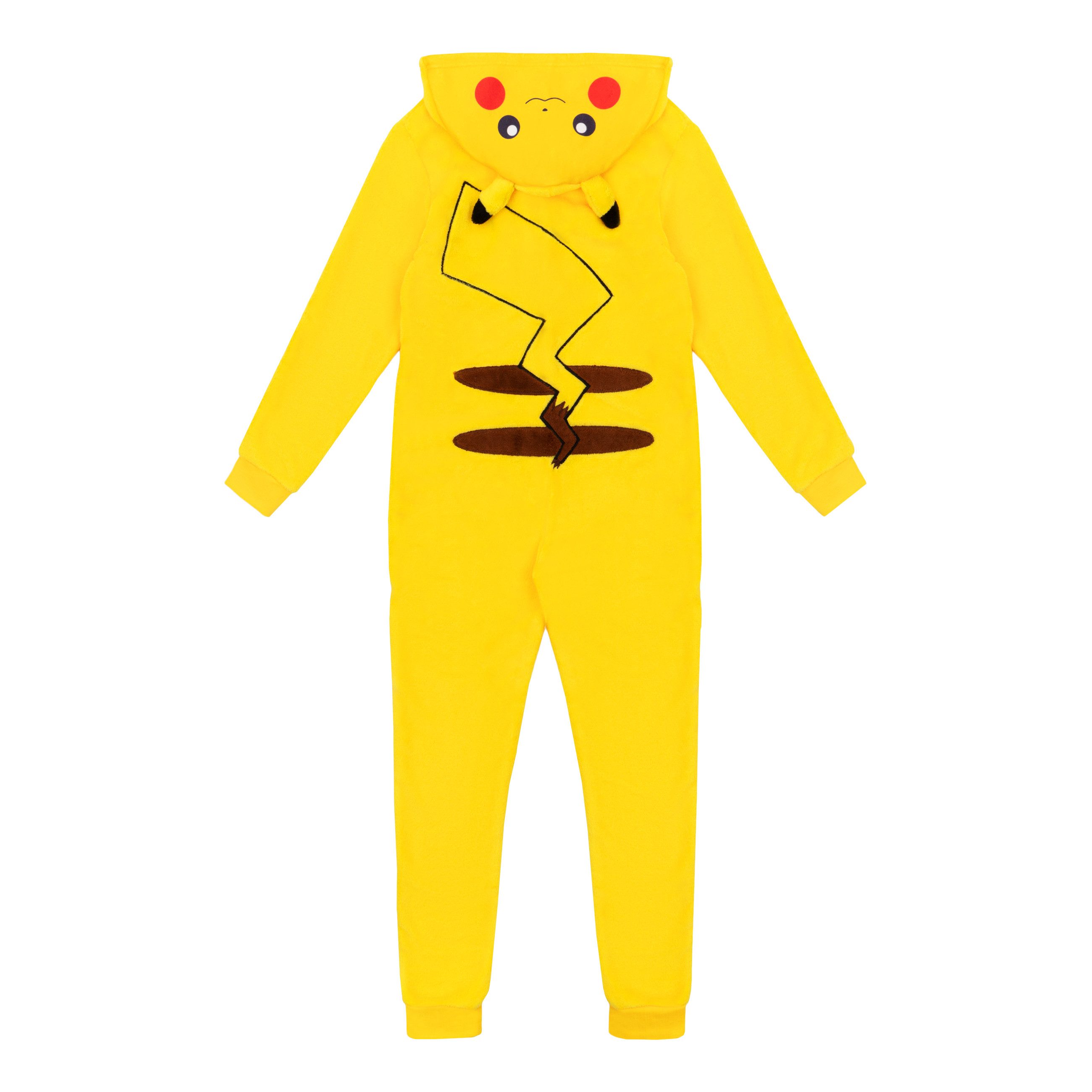 POKÉMON Schlafanzug Pokemon Pikachu Kinder Onesie, Gelber Fleece Jumpsuit (Pokemon) – Bild 4 von 4