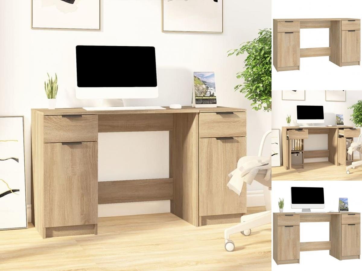 vidaXL Schreibtisch Schreibtisch mit Beistellschrank Sonoma-Eiche Holzwerkstoff
