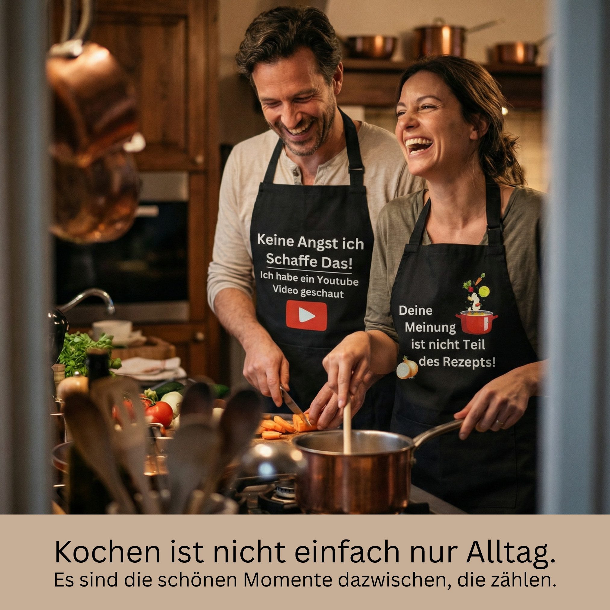 Curry Master Kochschürze Lustige Grillschürze mit Spruch - Geschenkidee, 100% Baumwolle, Doppelnähte, Einstellbare Größe, 2 Front-Taschen – Bild 2 von 5