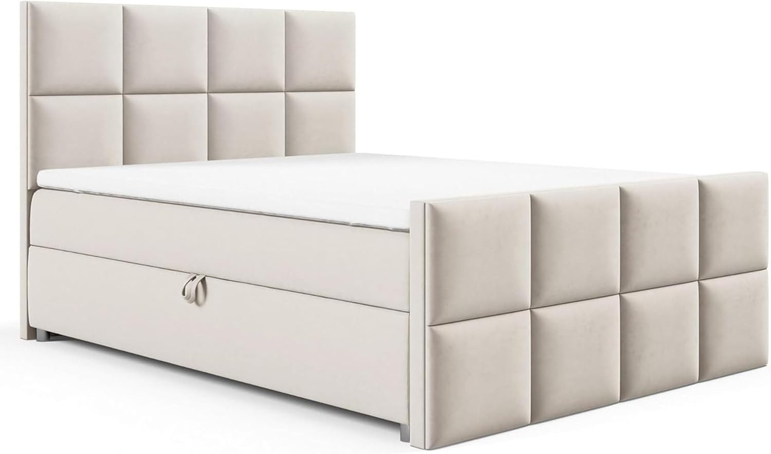 Best for Home Boxspringbett Trinity K-2 LUX Boxspring bett Stauraum 7-Zonen H3 inkl. Topper (Boxspringbett-Set, 1-St., 140x200 160x200 180x200 200x200 cm), Ergonomischer Schlafkomfort, druckentlastender Topper, großer Stauraum