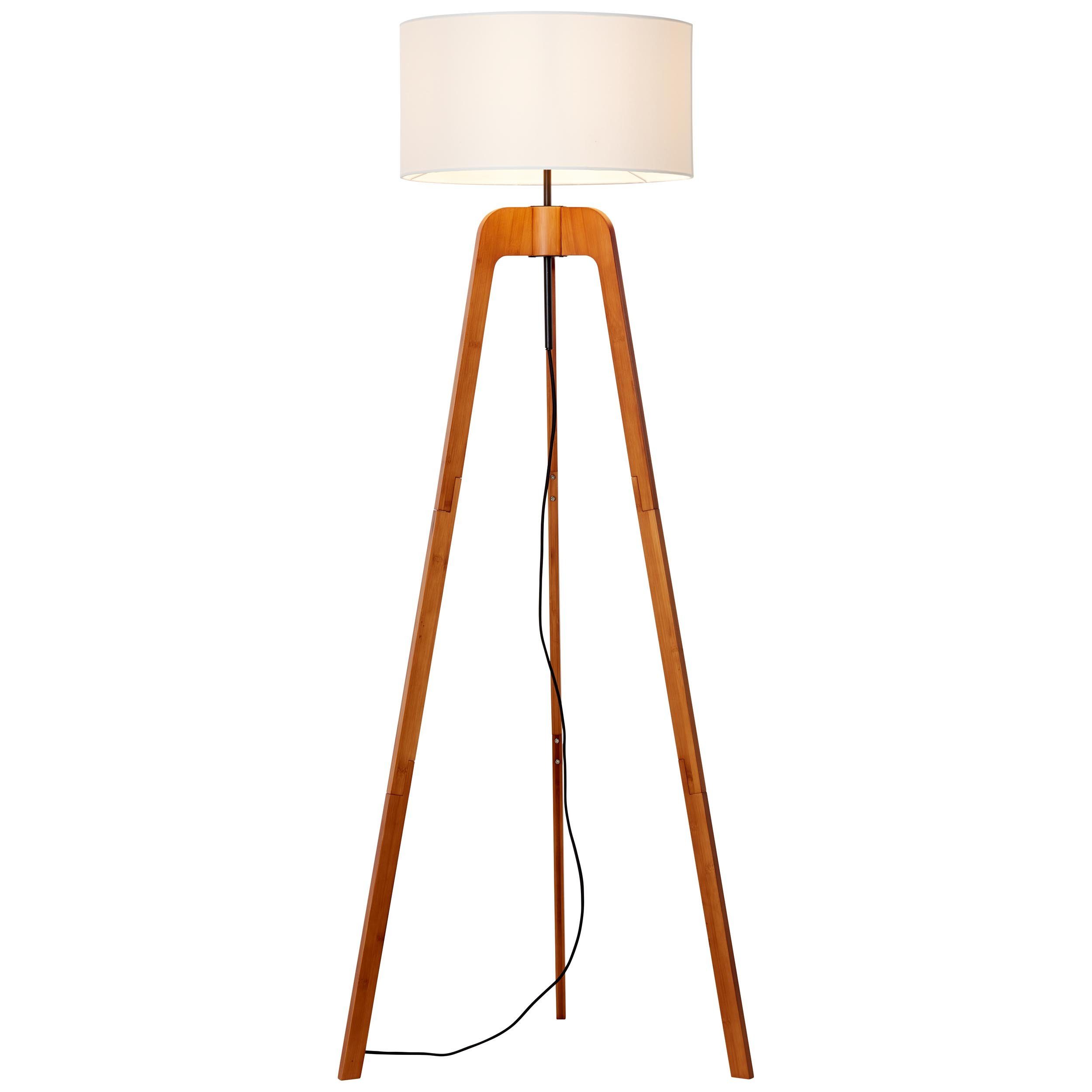Brilliant Stehlampe Nola, ohne 1 cm Leuchtmittel, 66 holz x Höhe, 148 Ø dunkel/weiß Bambus/Textil, cm, E27