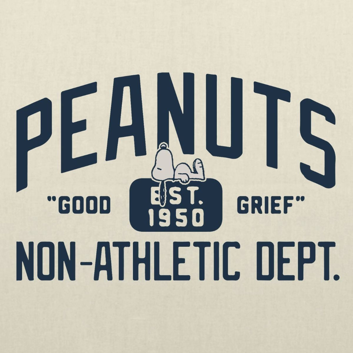 Spreadshirt Henkeltasche Peanuts Non-Athletic Dept. Est 1950 Mit Snoopy Stoffbeutel (1-tlg)