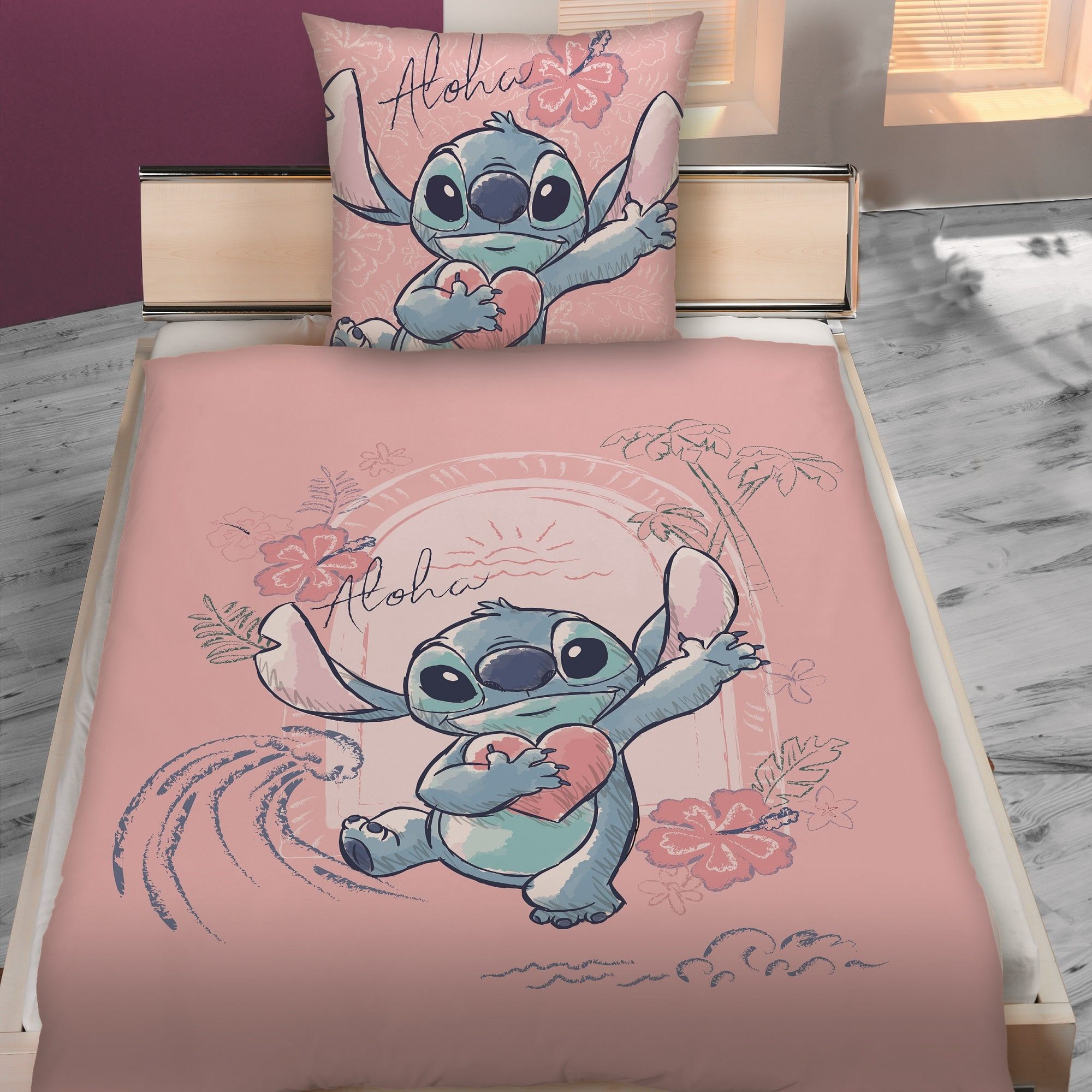 Familando Kinderbettwäsche Lilo und Stitch "Aloha" günstig online kaufen