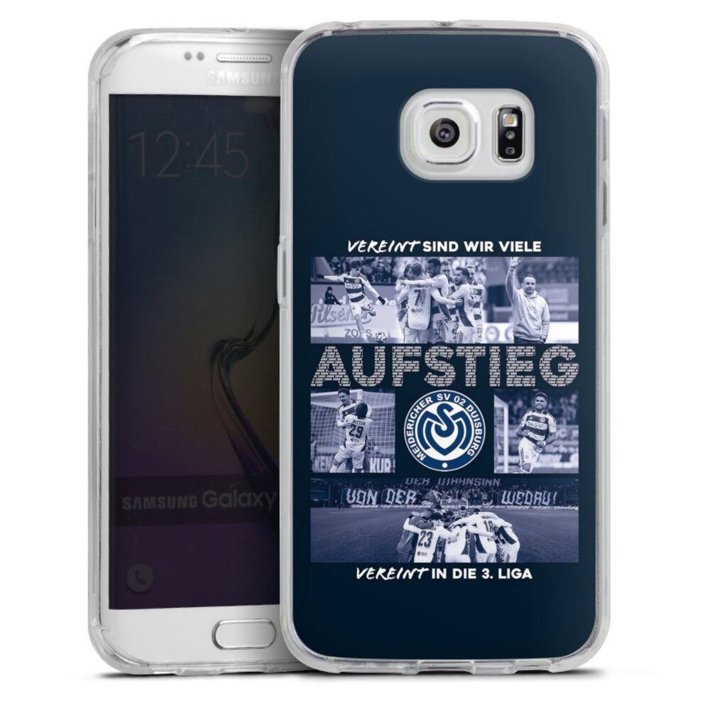DeinDesign Handyhülle MSV Duisburg Aufstieg Offizielles Lizenzprodukt, Samsung Galaxy S6 Edge Silikon Hülle Bumper Case Handy Schutzhülle