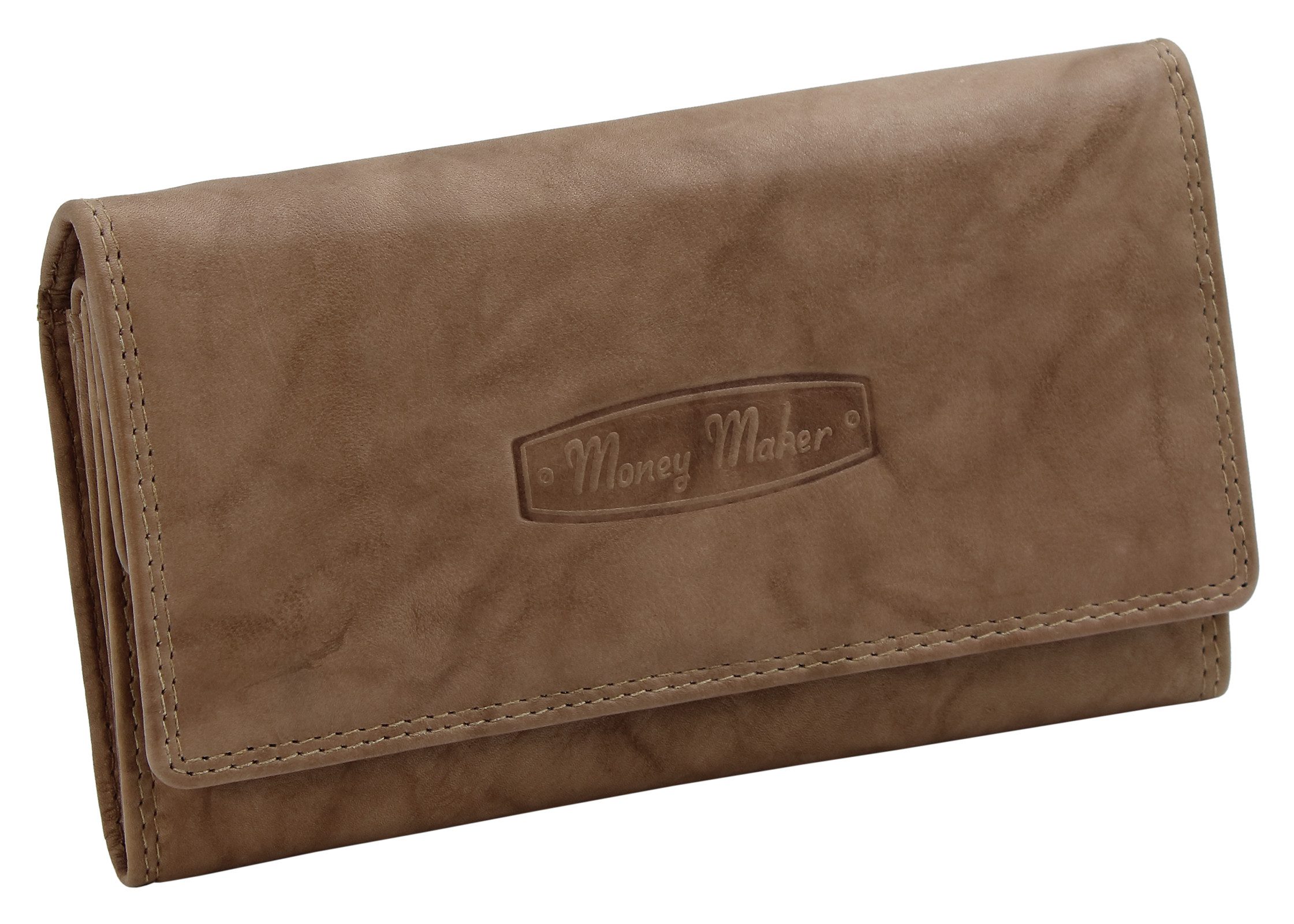 Money Maker Geldbörse aus Leder - Damen Portmonee mit RFID-Schutz - viele Fächer, groß