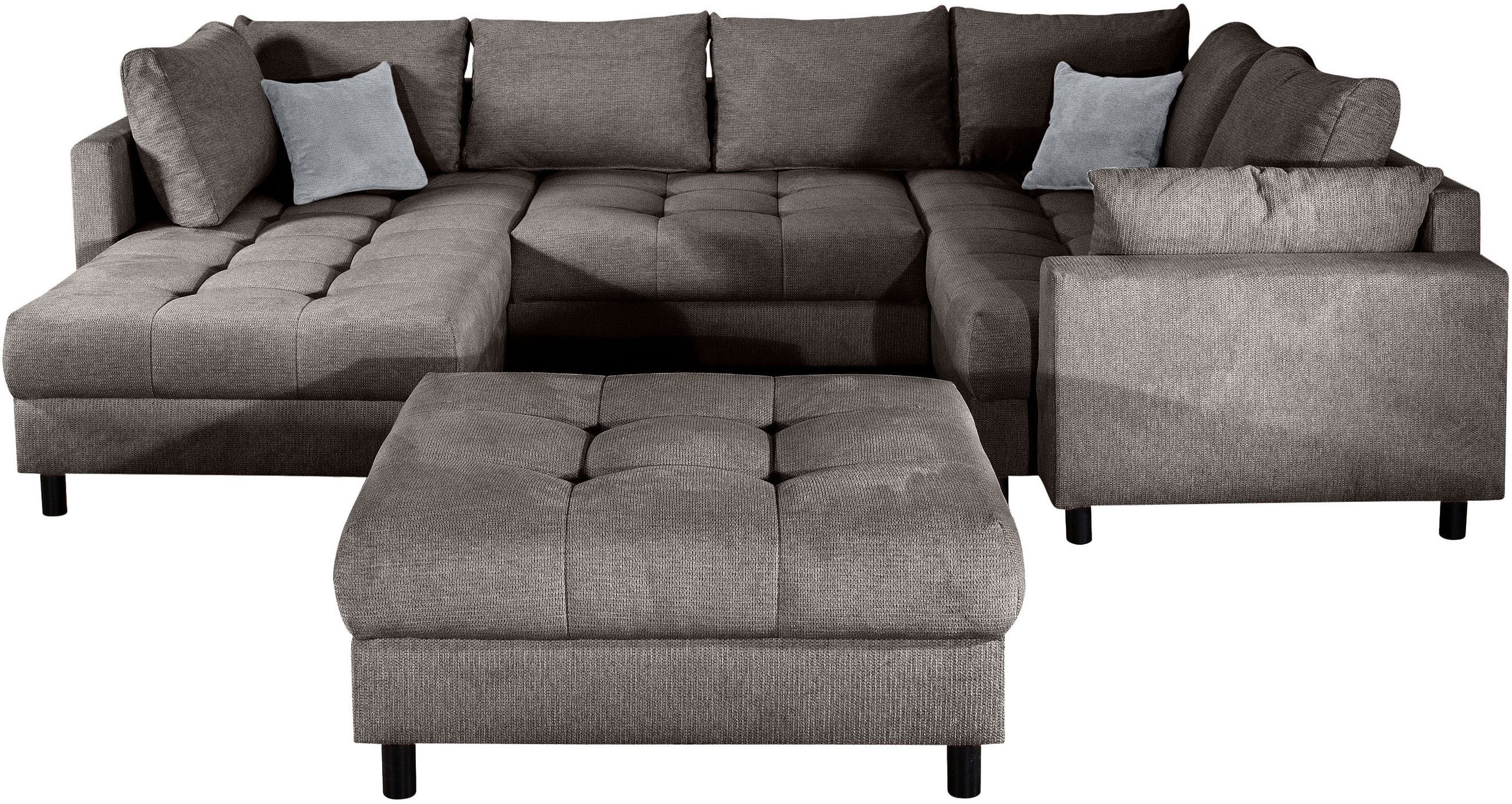 COLLECTION AB Wohnlandschaft Toni U-Form mit Armlehne, inkl. Hocker und Zie günstig online kaufen