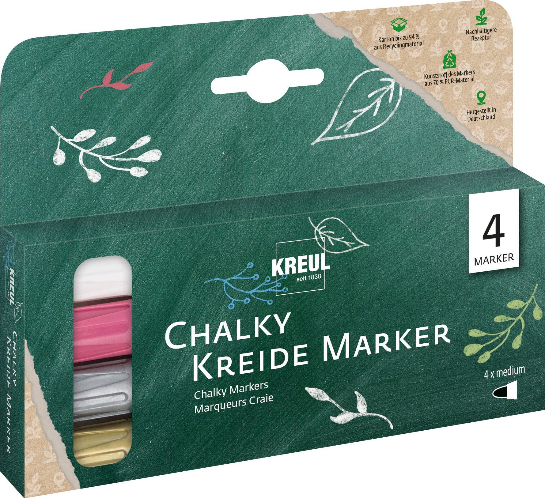 Kreul Kreidemarker Chalky Kreidemarker Shiny, 4er-Set