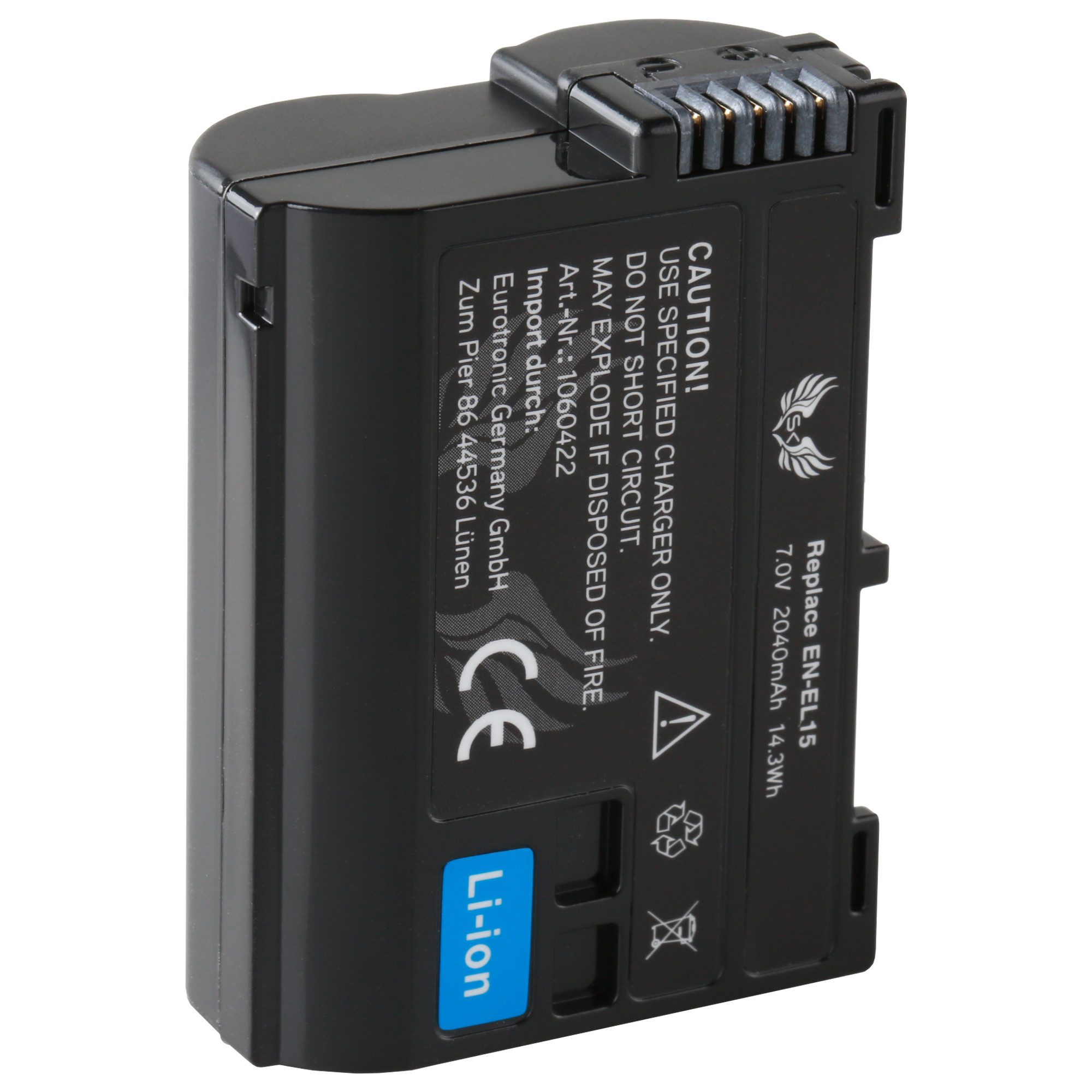 für Nikon EN-EL15c, 2040mAh, EN-EL15b EN-EL15 Kamera-Akku 2040 mAh, KOMPATIBEL MIT: Nikon Batteriegriff MB-D15 MB-D18 - MB-N12 MB-N14