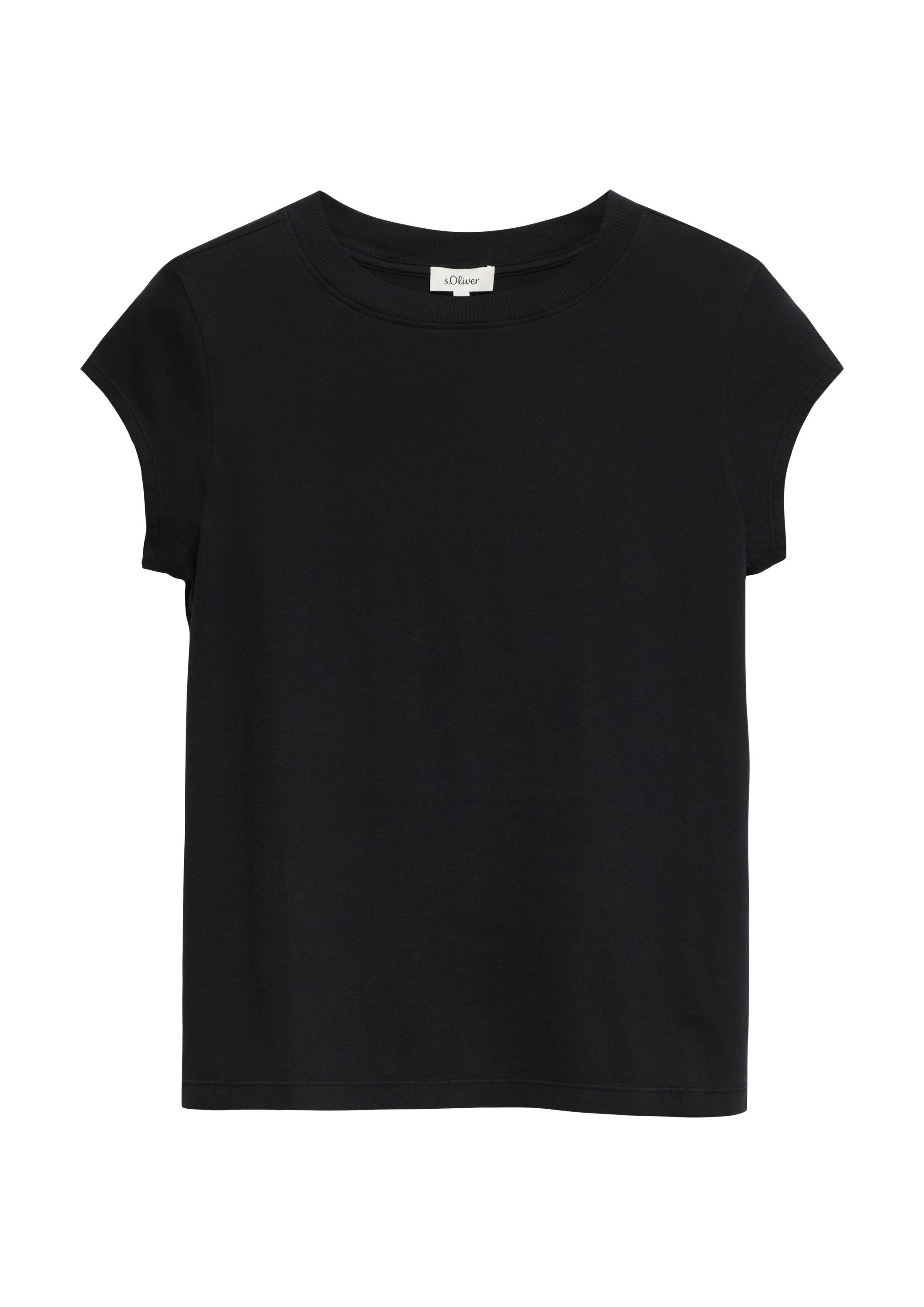 s.Oliver Kurzarmshirt T-Shirt Baumwollshirt mit Rundhalsauschnitt und Garment Dye