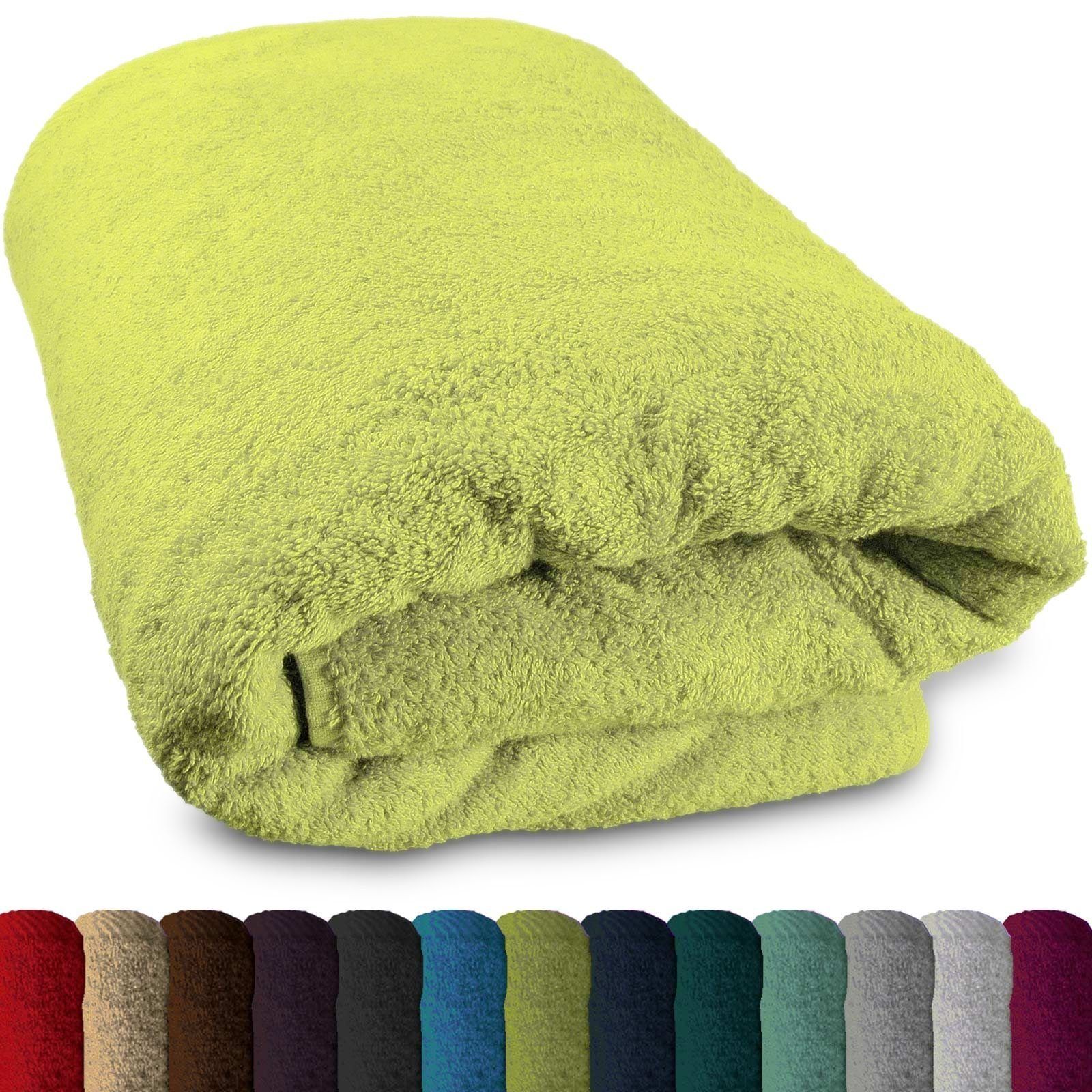 cm Line" Badetücher Saunahandtuch lime (1-St) 100% 80x200 Baumwolle Farben, Lanudo® div. Lanudo "Pure