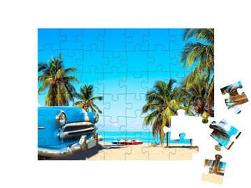 puzzleYOU Puzzle Strand bei Varadero in Kuba mit Oldtimer, 48 Puzzleteile, puzzleYOU-Kollektionen Kuba