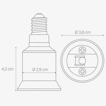 kwmobile Lampenfassung Lampensockel Konverter - E14 auf E27 Sockel Adapter, (1-St)