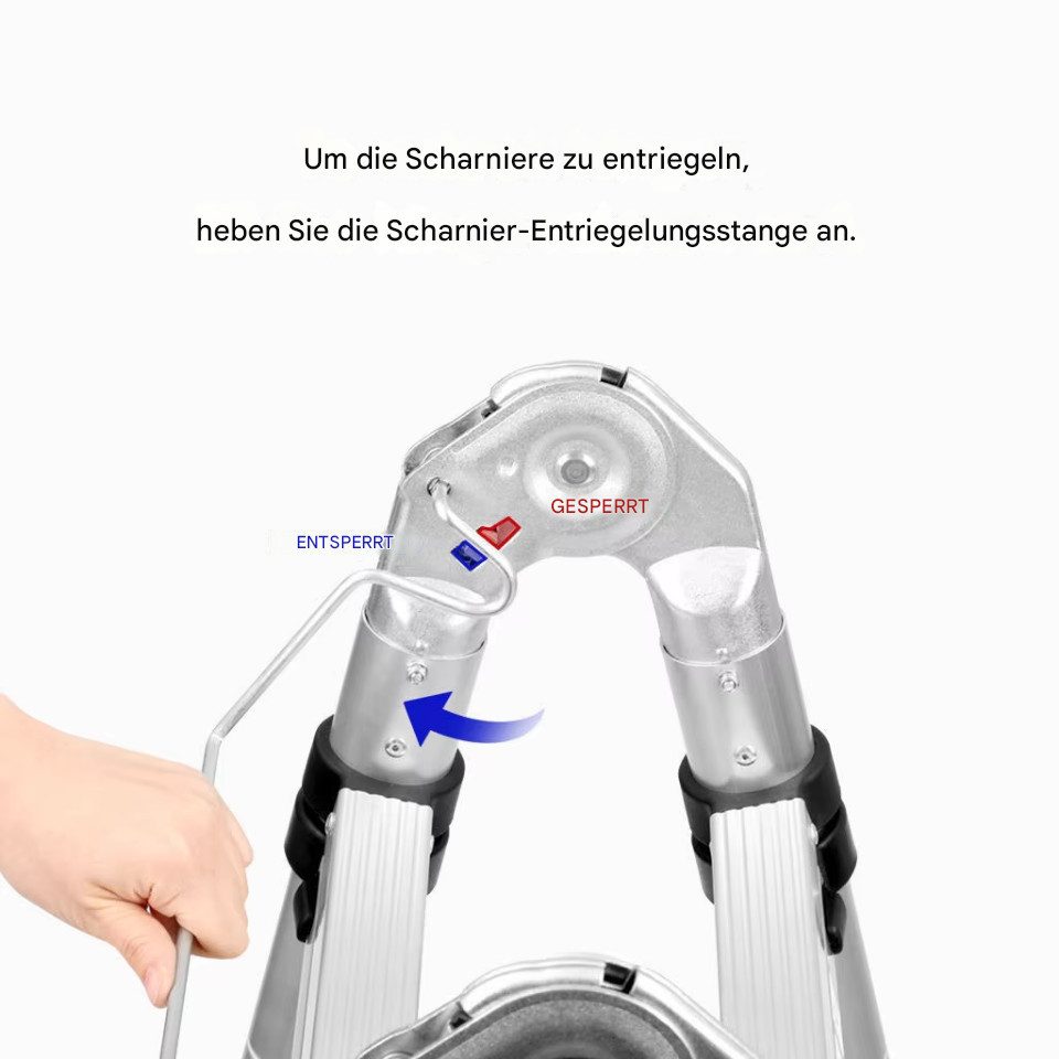 Montegoni Premium 3.2 Meter Telescopic Ladder (150 kg Load Capacity), Robust Aluminum Extension Ladder