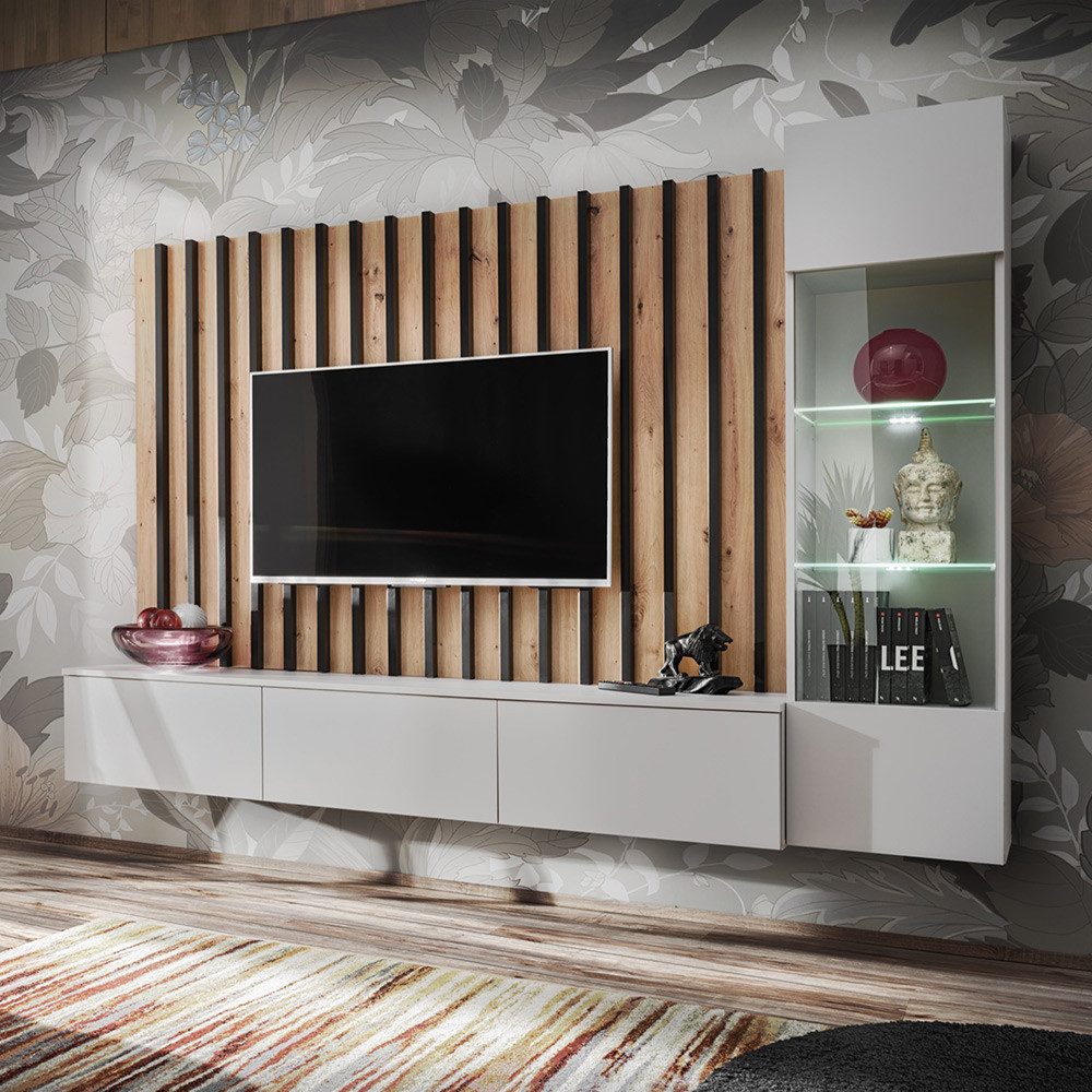 Lomadox Wohnwand VENOSA-164, Anbauwand Schrankwand 220cm, günstig online kaufen