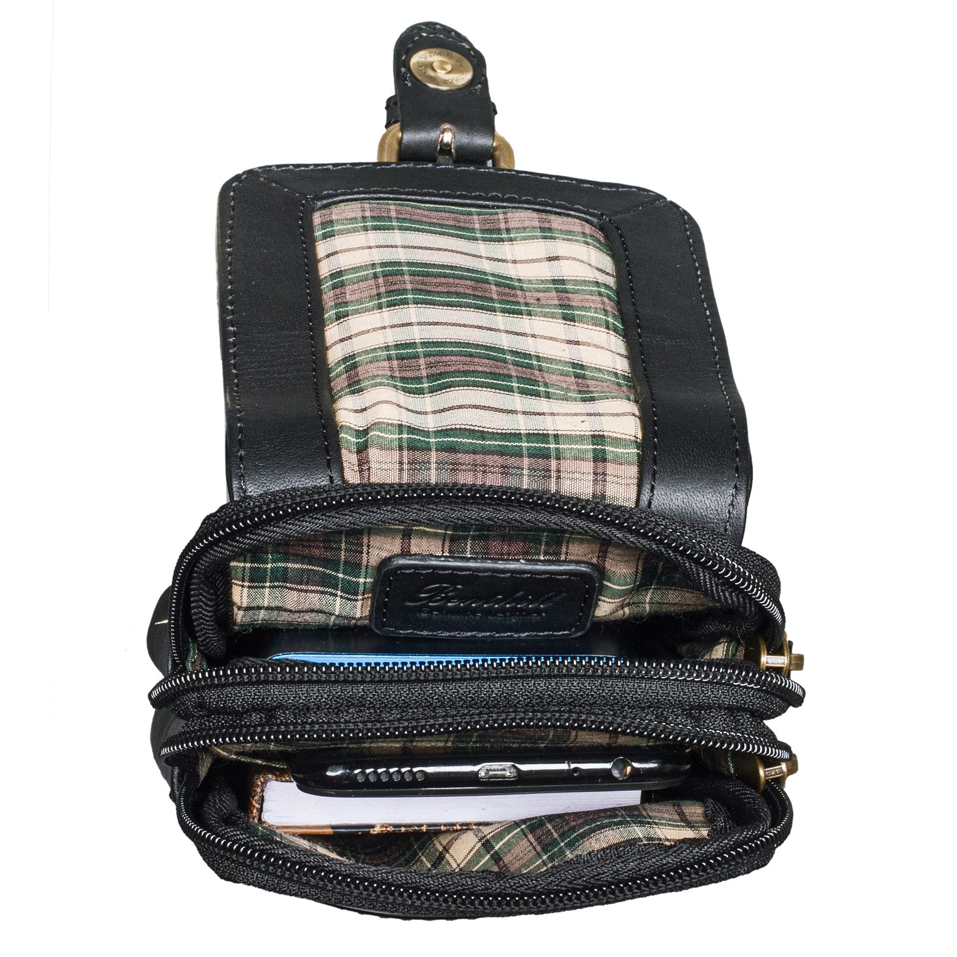 Benthill Gürteltasche Echt Leder Gürteltasche Damen & Herren Hüfttasche Wandertasche, Reißverschlussfach