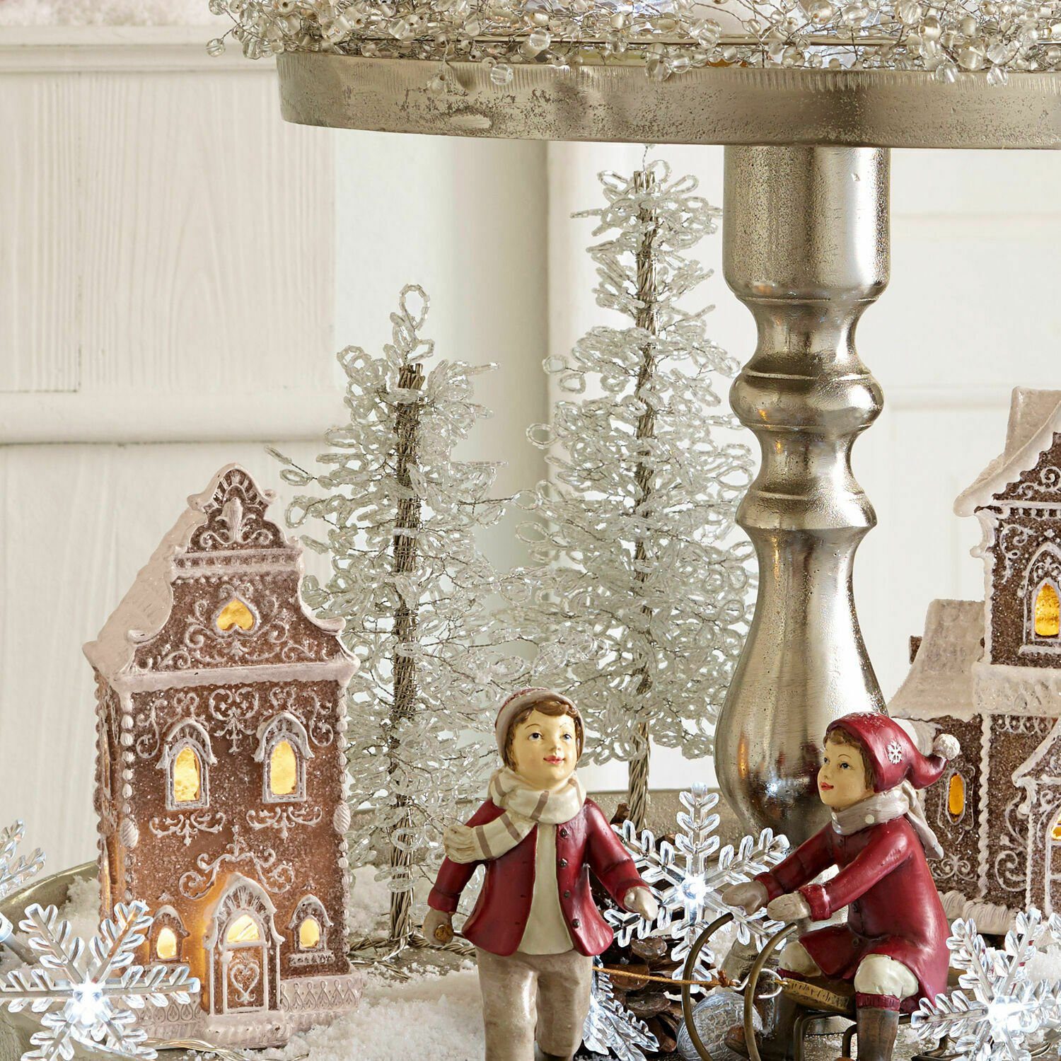 Grenville Set Weihnachtsfigur Deko-Bäume Mirabeau silber 2er