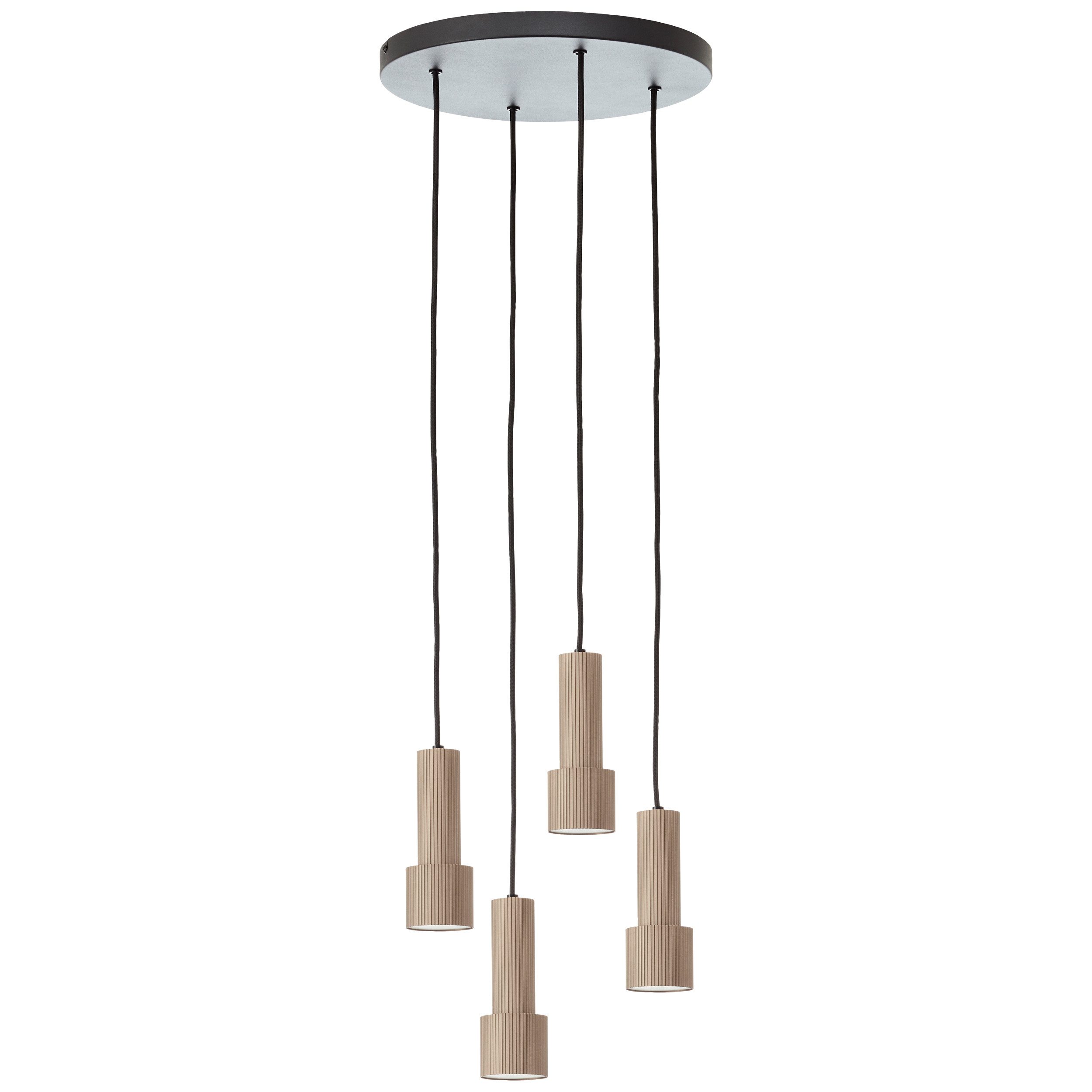 Brilliant Pendelleuchte Cadiz, ohne Leuchtmittel, 150 x 35 cm, 4x GU10 Fassung, kürzbar, Aluminium, schwarz/bronzefarben