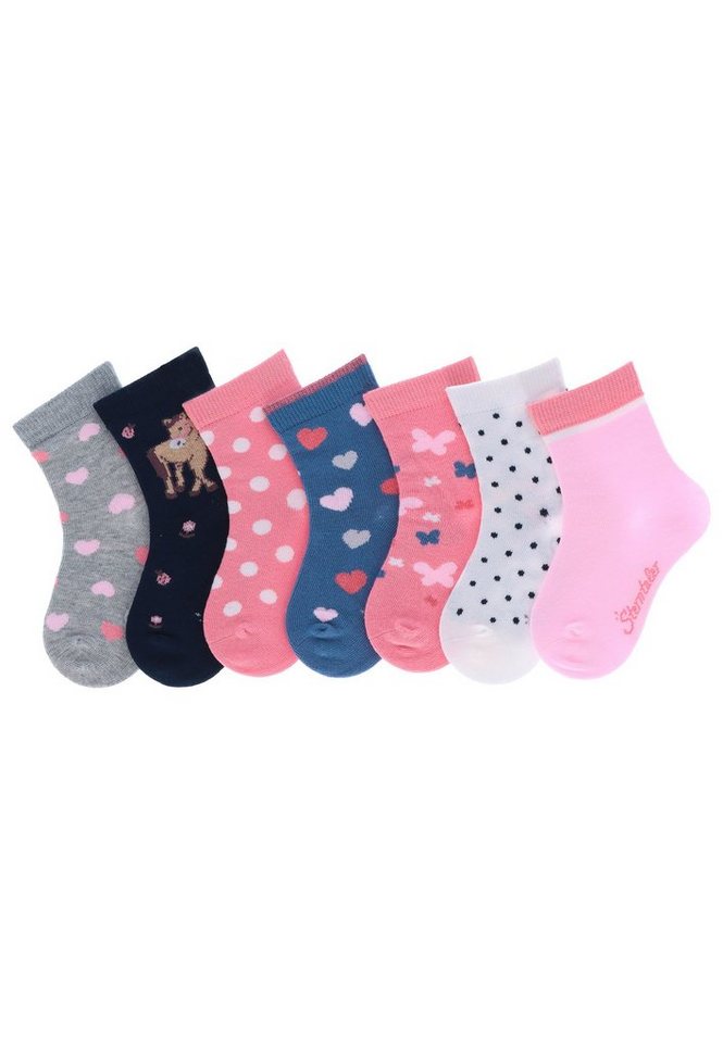 Sterntaler® Feinsöckchen Socken 7er-Box Punkte (7-Paar, 7er-Pack) 7 Paar Mädchensöckchen in Geschenkbox mit süßen Motiven