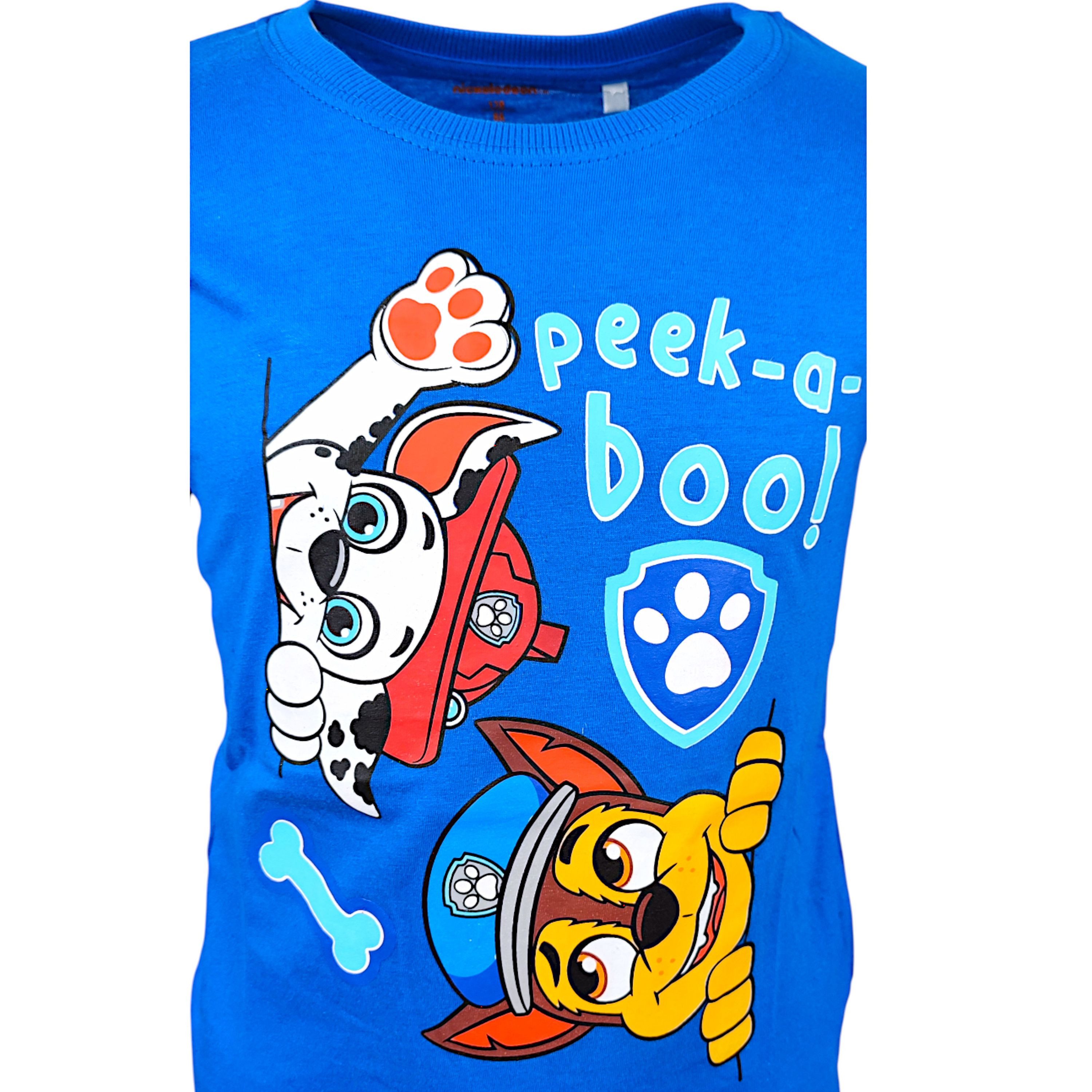 PAW PATROL Langarmshirt Chase & Marshall Jungen Shirt aus Baumwolle Gr. 98 - 128 cm