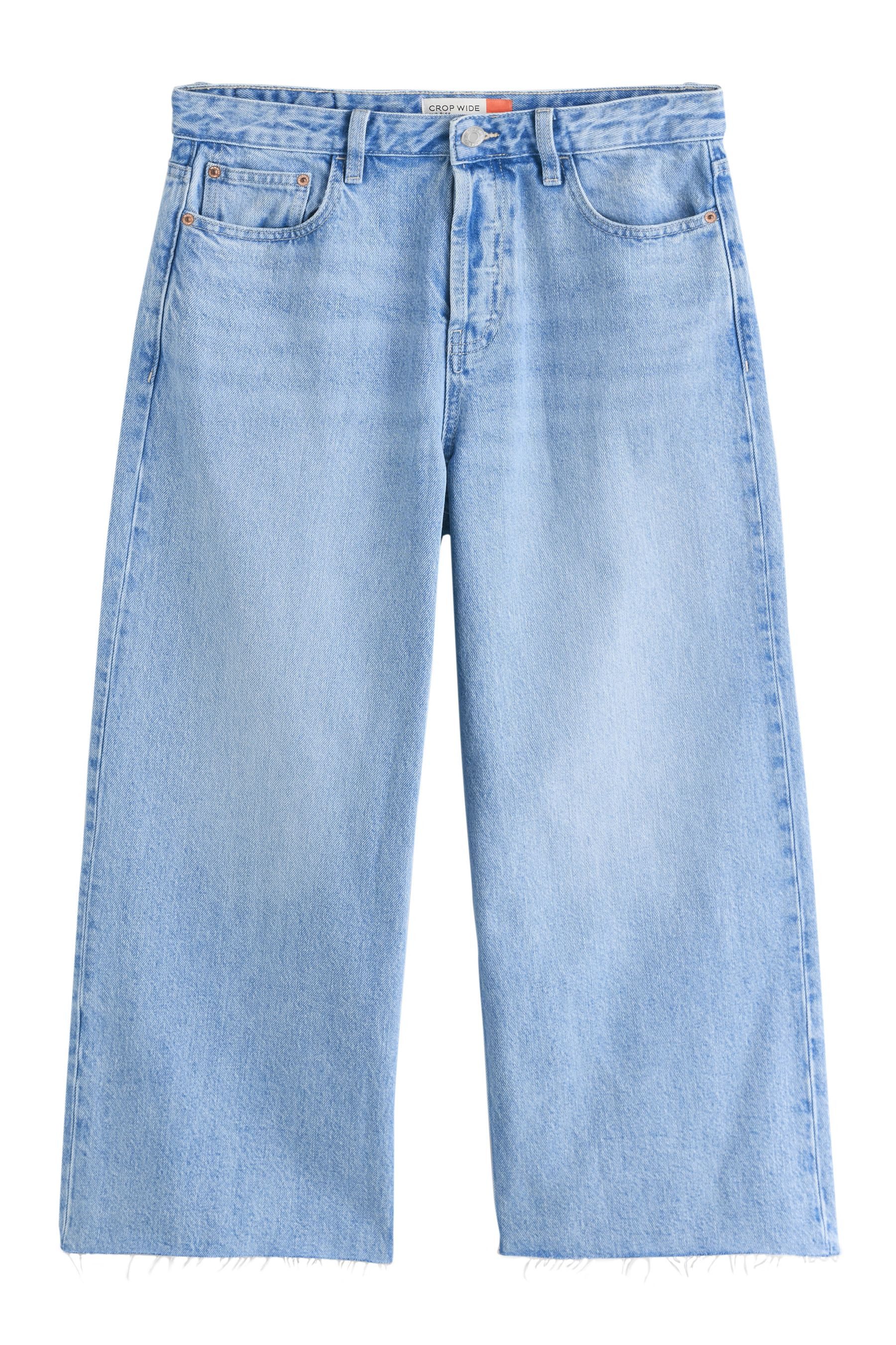 Next Caprijeans Unversäuberte, verkürzte Jeans mit weitem Bein (1-tlg)