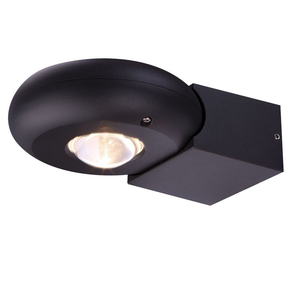 Wandlampe LED Beleuchtung & Globo Außenlampe Wandleuchte IP44 verbaut, Außen-Wandleuchte, LED-Leuchtmittel Up fest Down grau