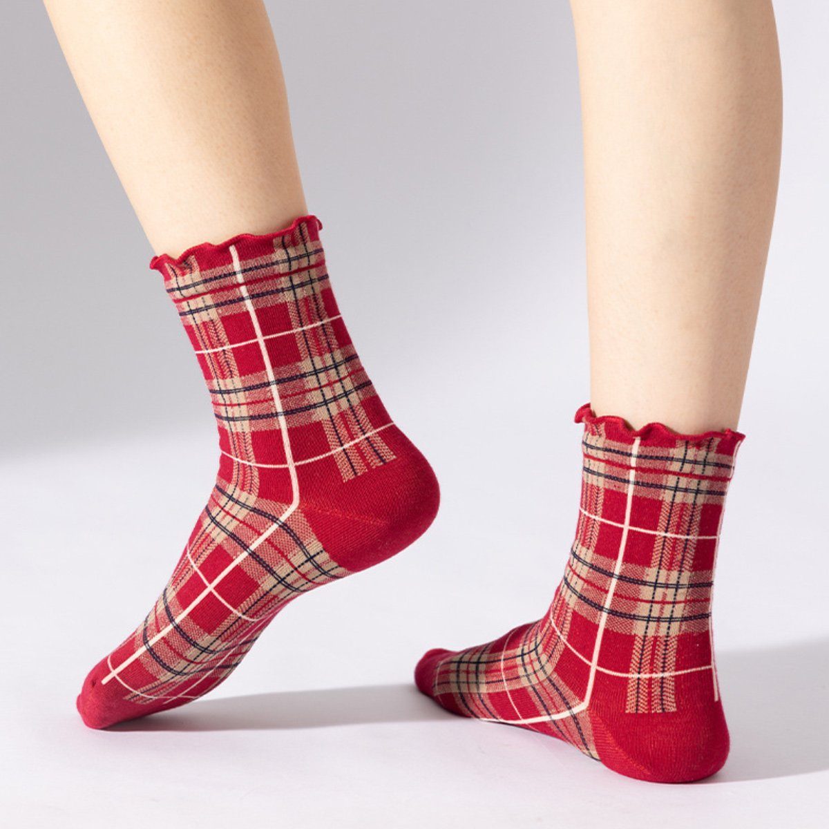 Socken,Atmungsaktive Damen Baumwolle Jormftte Socken Sneaker Crew Freizeitsocken Komfort Rot