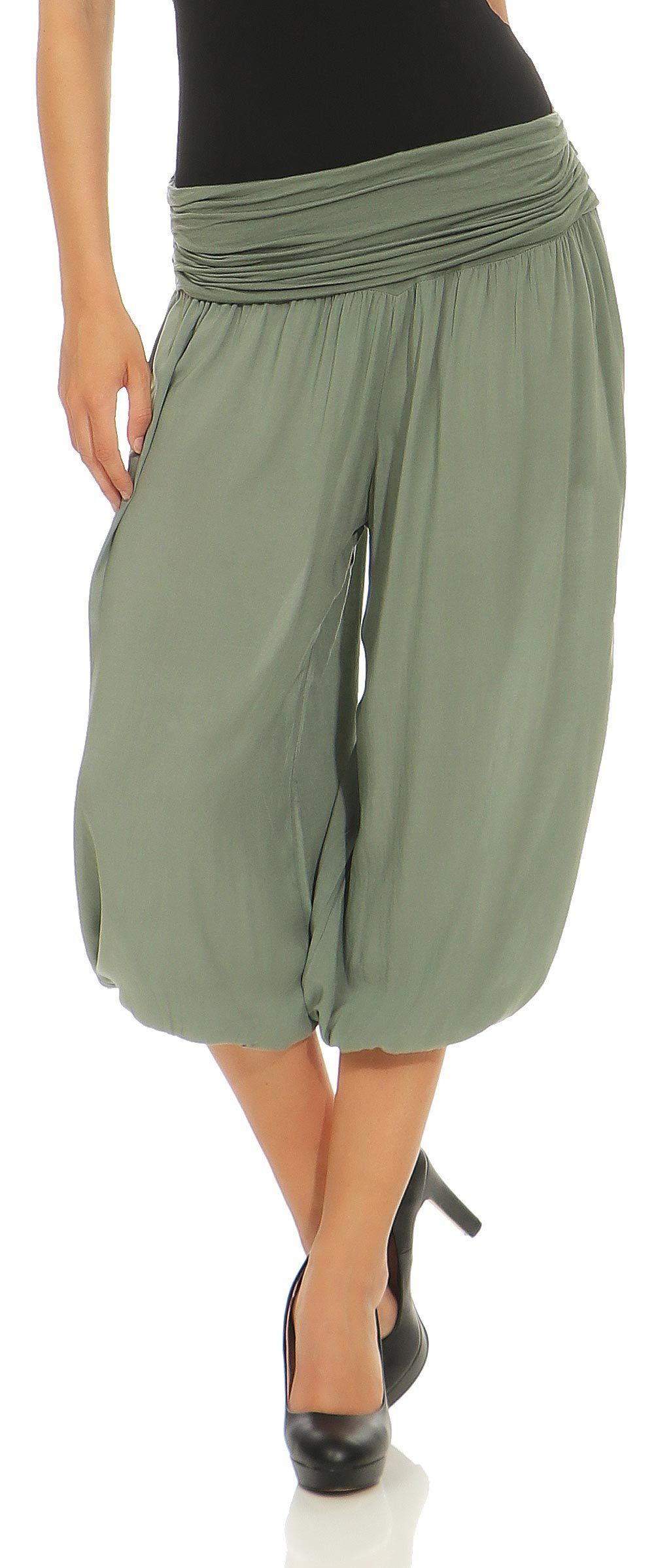 malito more than fashion Haremshose malito Damen Pumphose kurz in Uni Farben, Haremshose zum Tanzen, Damen Haremshose – Bild 3 von 5
