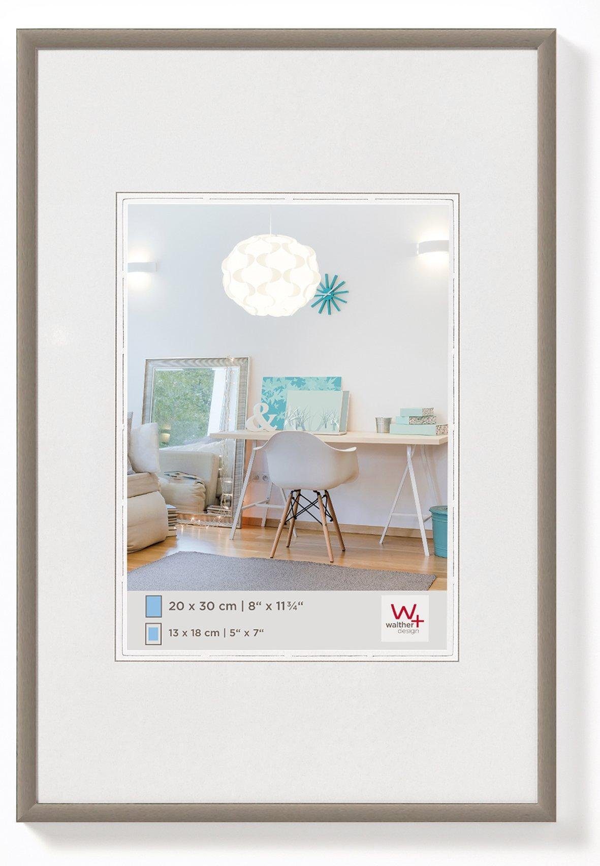 Walther Bilderrahmen Kunststoffrahmen KV030D New Lifestyle 20x30cm stah