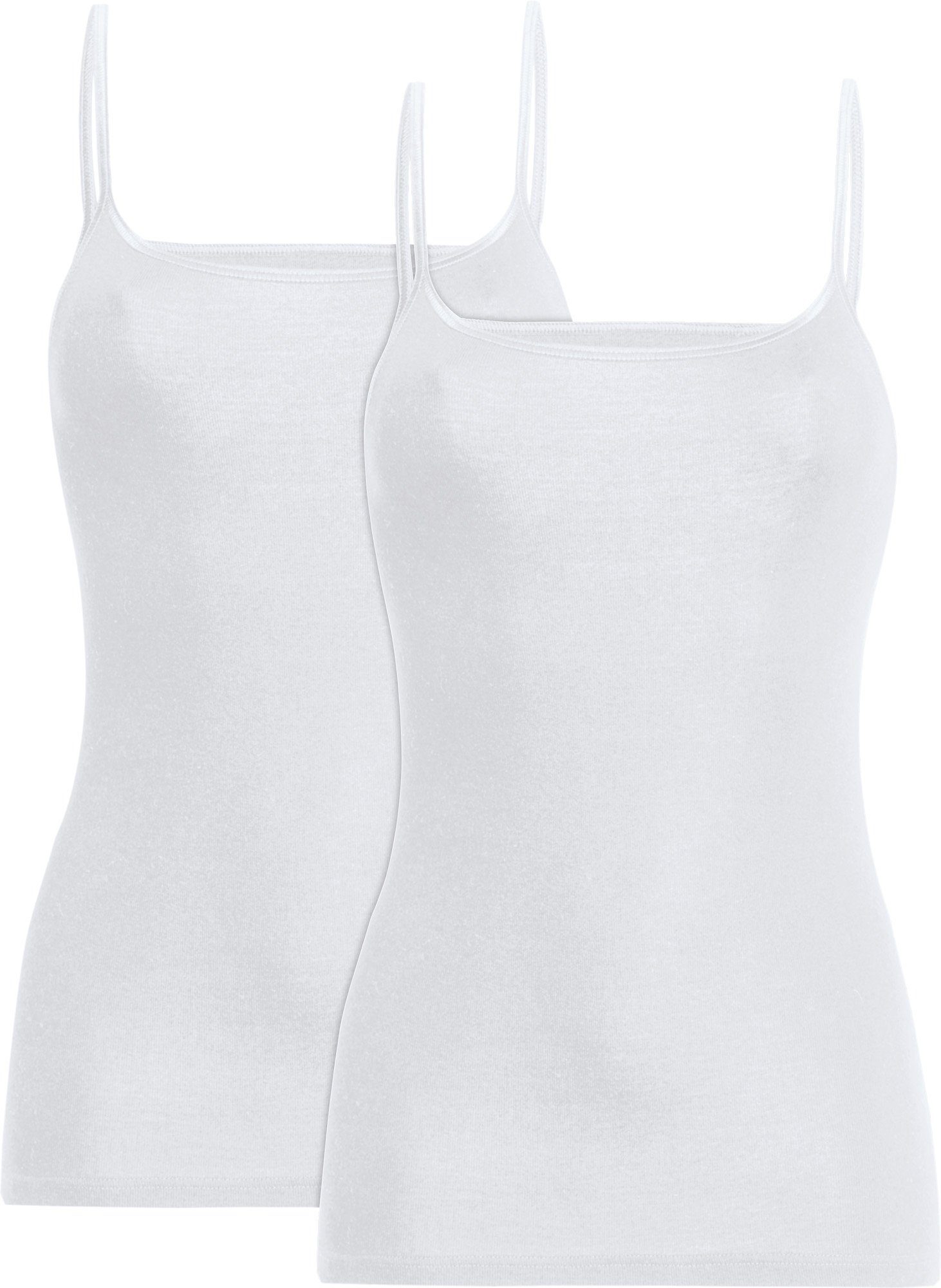 conta Unterhemd Damen-Unterhemd 2er-Pack Feinripp Uni weiß