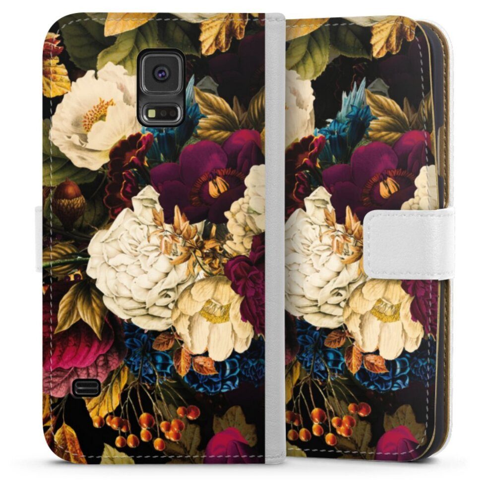 Handyhülle Vintage Blumen Muster Dark Vintage Flowers