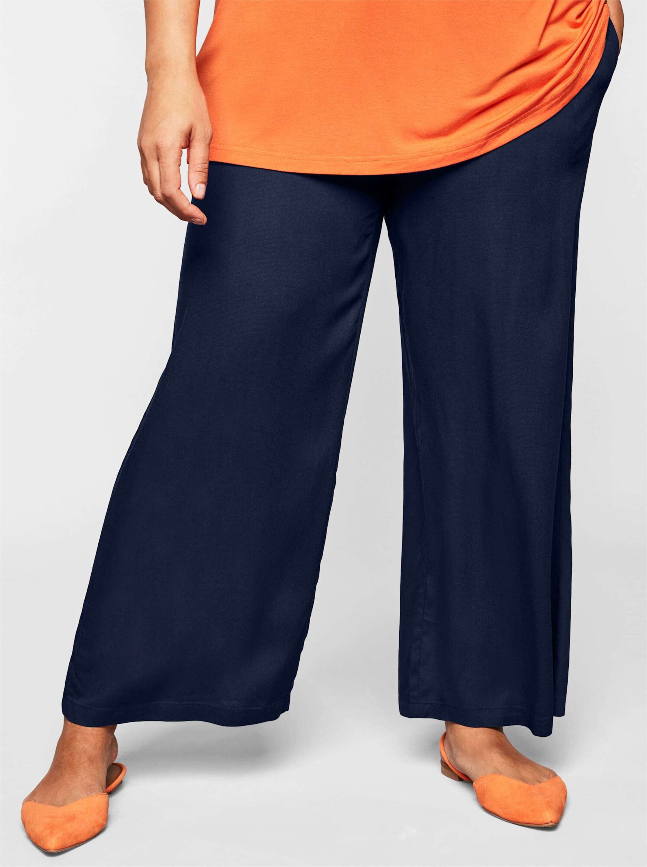 Sheego Jerseyhose Schlupfhose mit Smokbund und Taschen günstig online kaufen