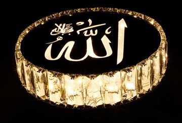 Dekonaz Kronleuchter Dekonaz LED-Wandleuchte mit Aufschrift „Allah“ aus Kristallstein